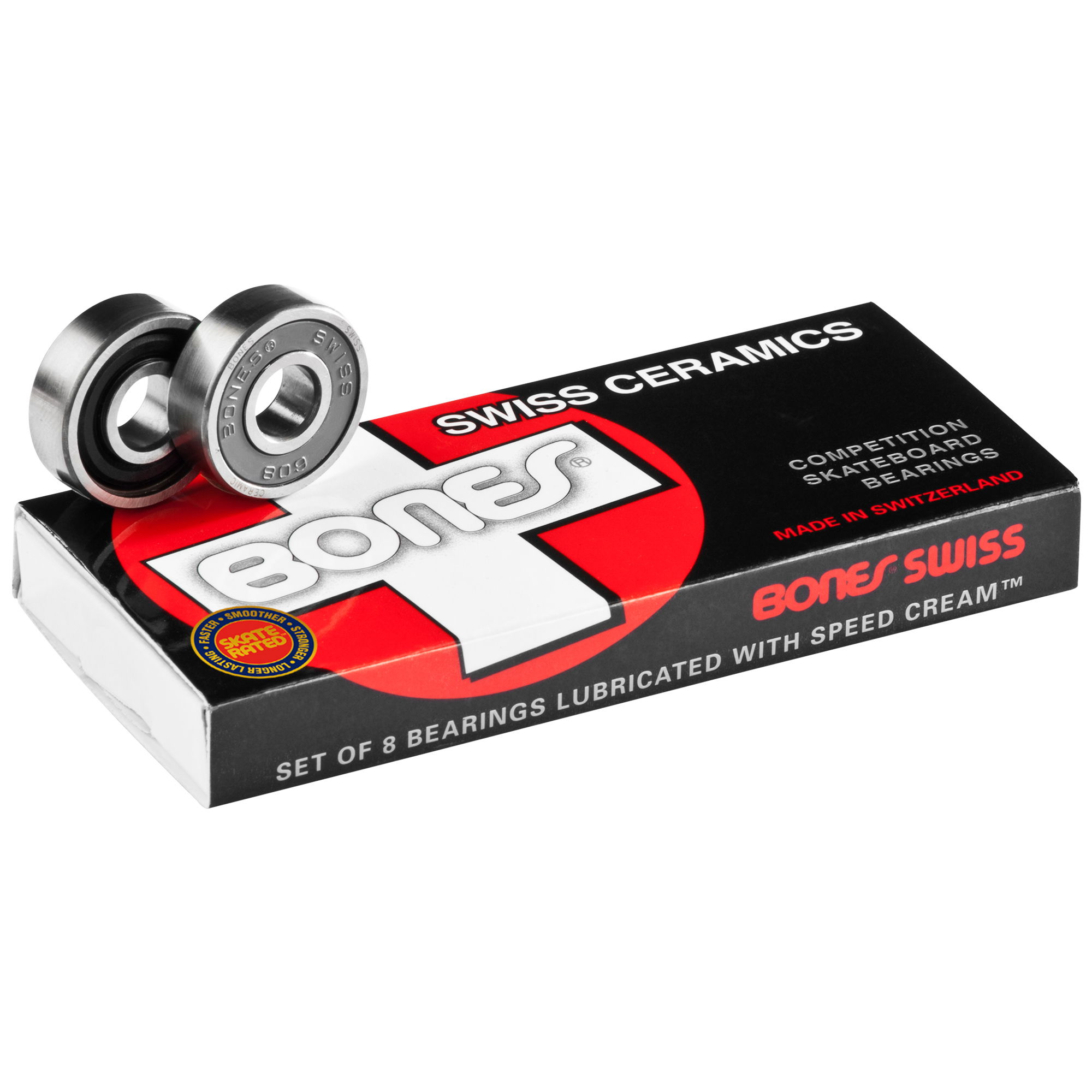 BONES SWISS CERAMIC BEARINGS - 8mm 8 PACK