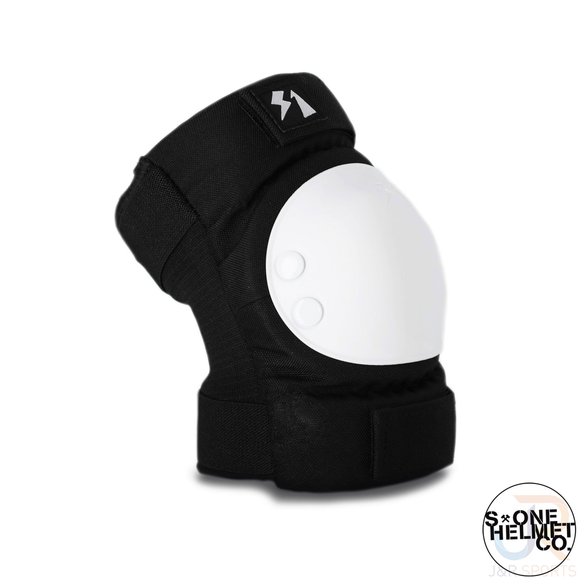 S1 PARK ELBOW PADS - BLACK  w/ WHITE CAPS - LARGE