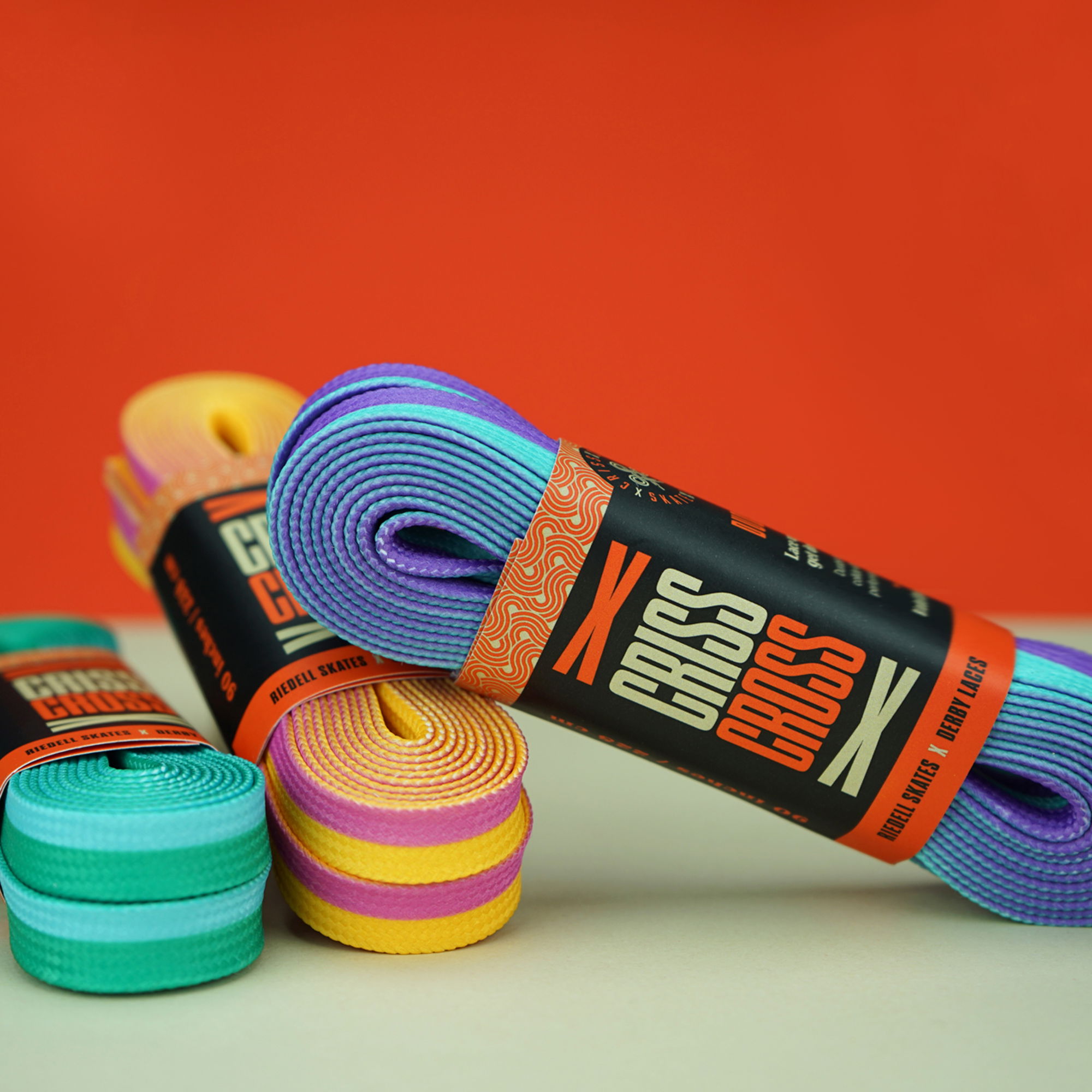 CRISS CROSS X DERBY LACES - DUO - TEAL/VIOLET - 108"