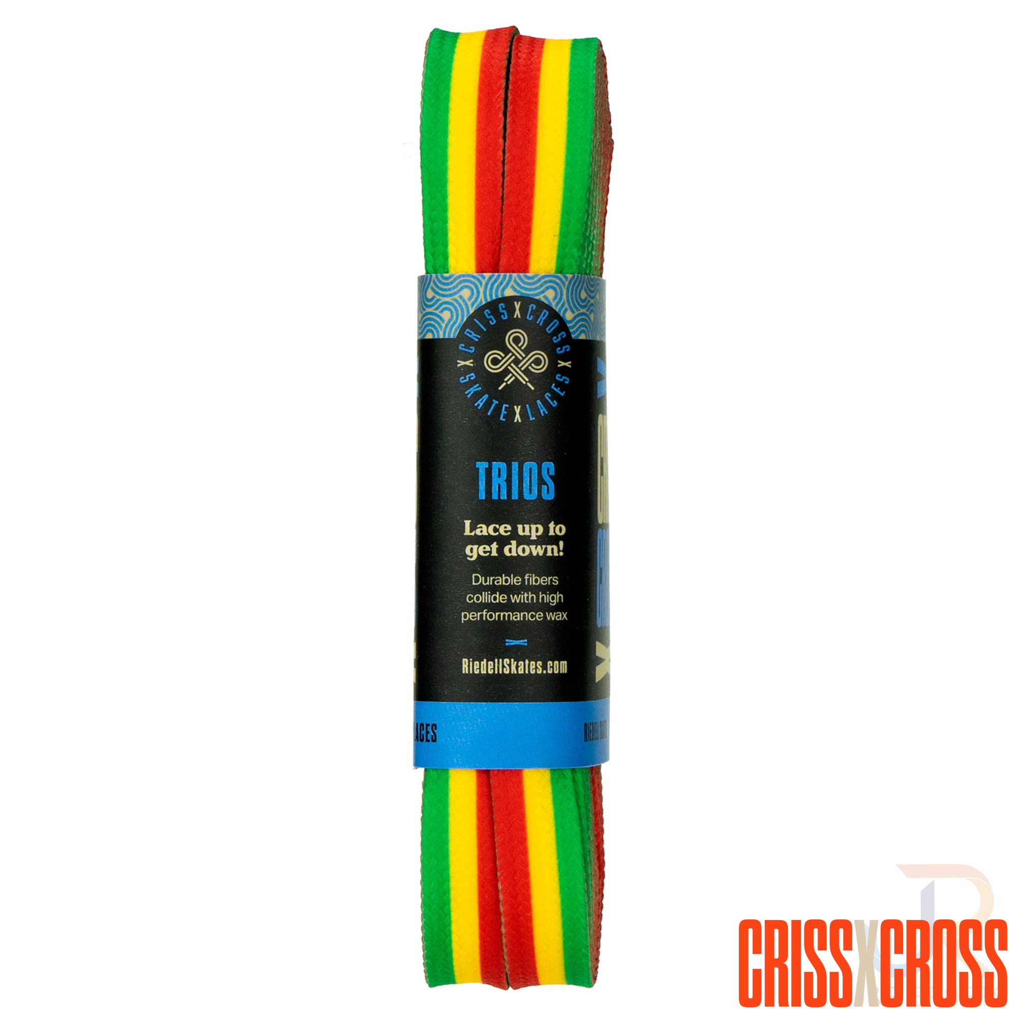 CRISS CROSS X DERBY LACES - TRIO - GRN/RED/YEL - 90"