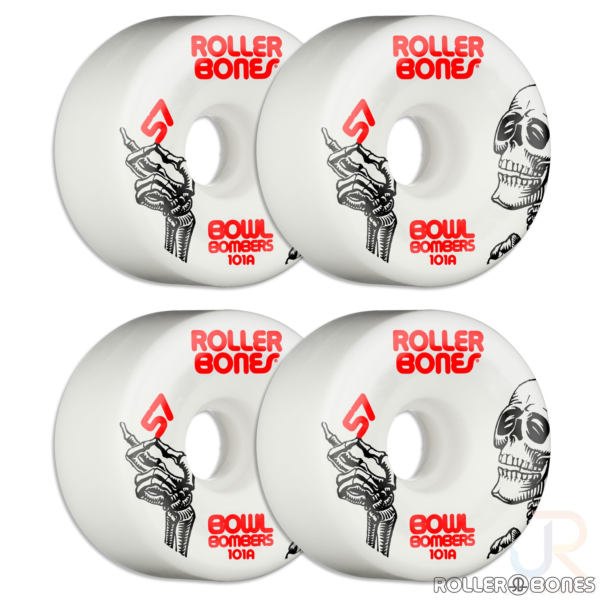 ROLLERBONES - BOWL BOMBERS WHITE (8) - 57mm/101a