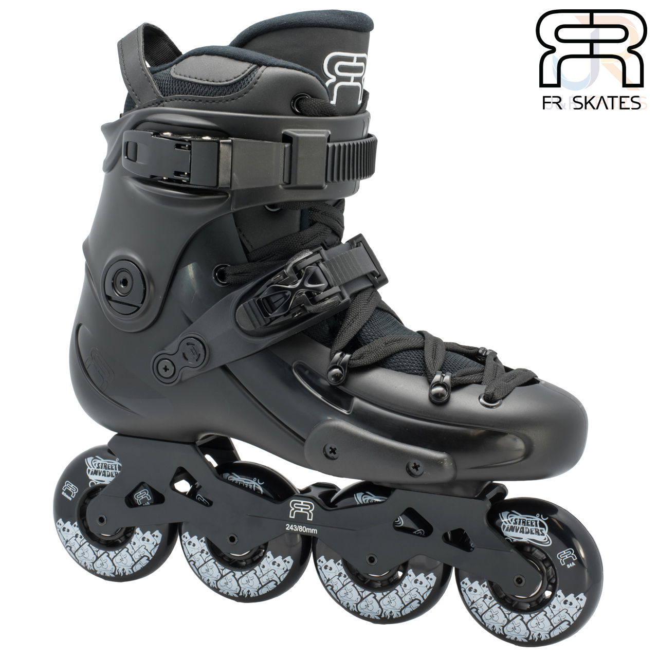 FR Skates - FR ONE 80 - Black - Angled - FRSKFR180BK