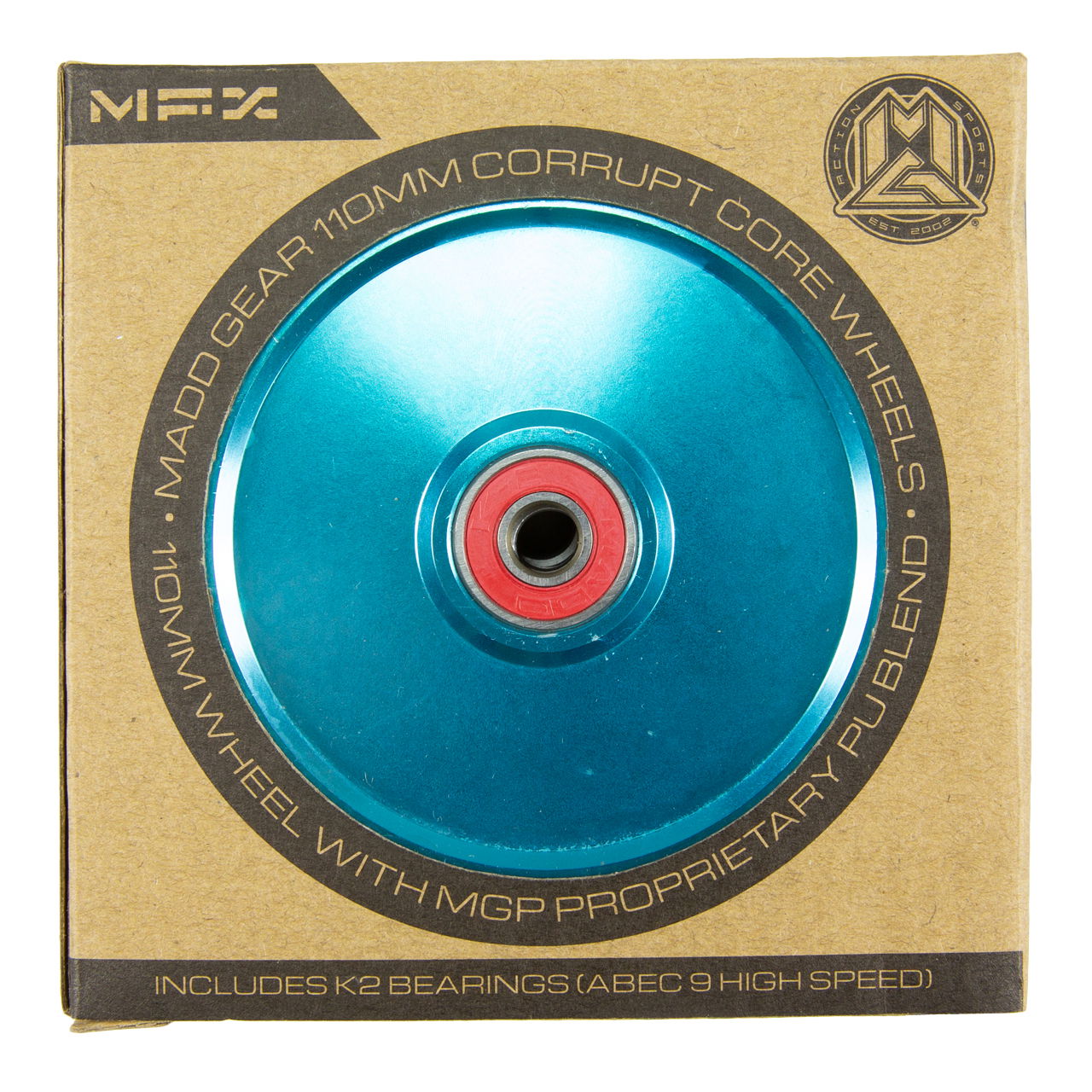 MFX CORRUPT Core 110mm Wheels - Teal Black - Boxed - MGP207-062