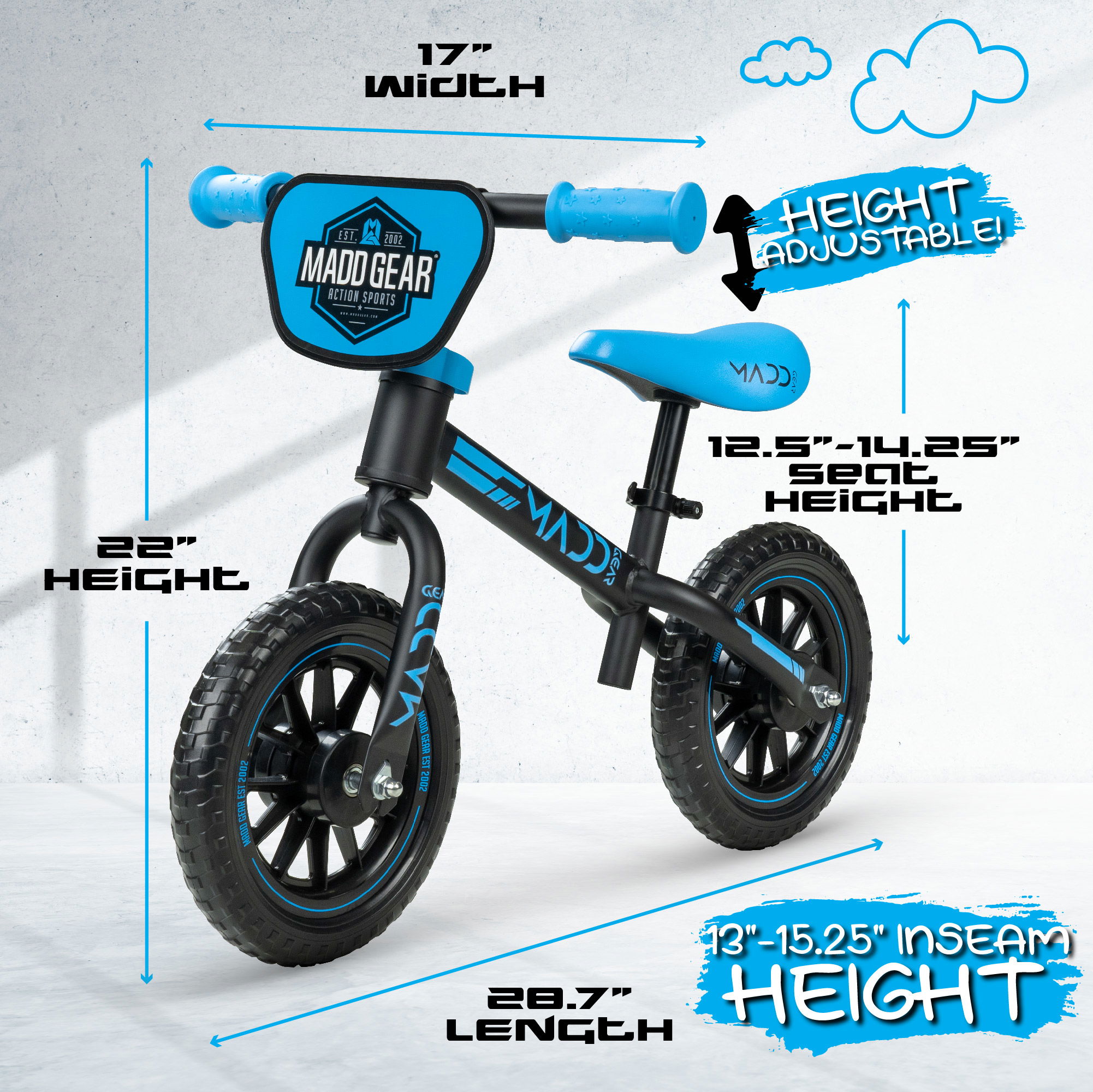 MADD MY 1st BMX BALANCE BIKE - BLACK / BLUE