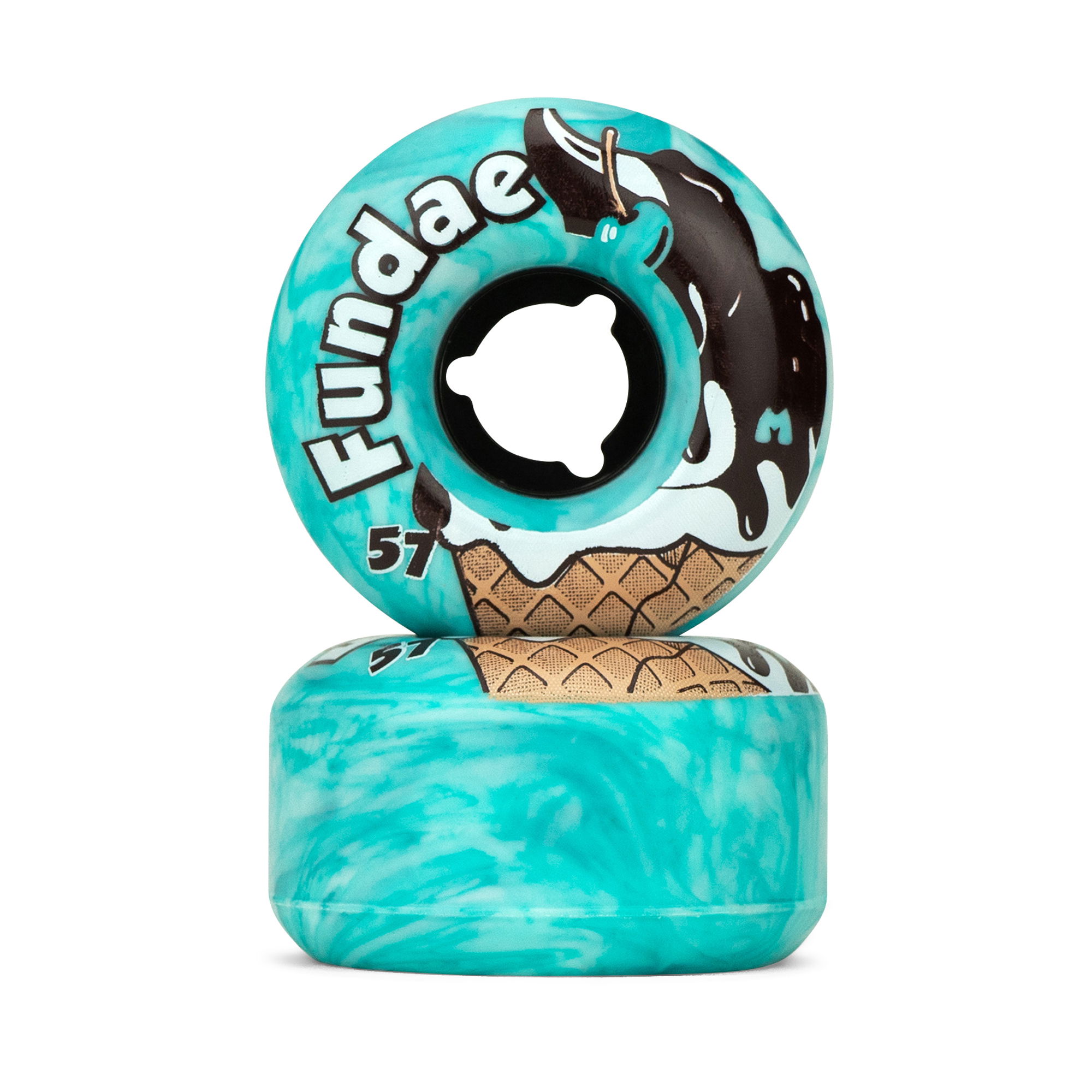 MOXI FUNDAE WHEELS (4) - CREME DE MENTHE 57mm x 34mm/92A