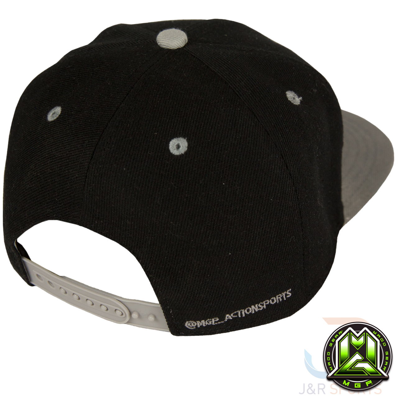 MGP SnapBacks - Black Black Grey - Rear Angled - MGP205-163