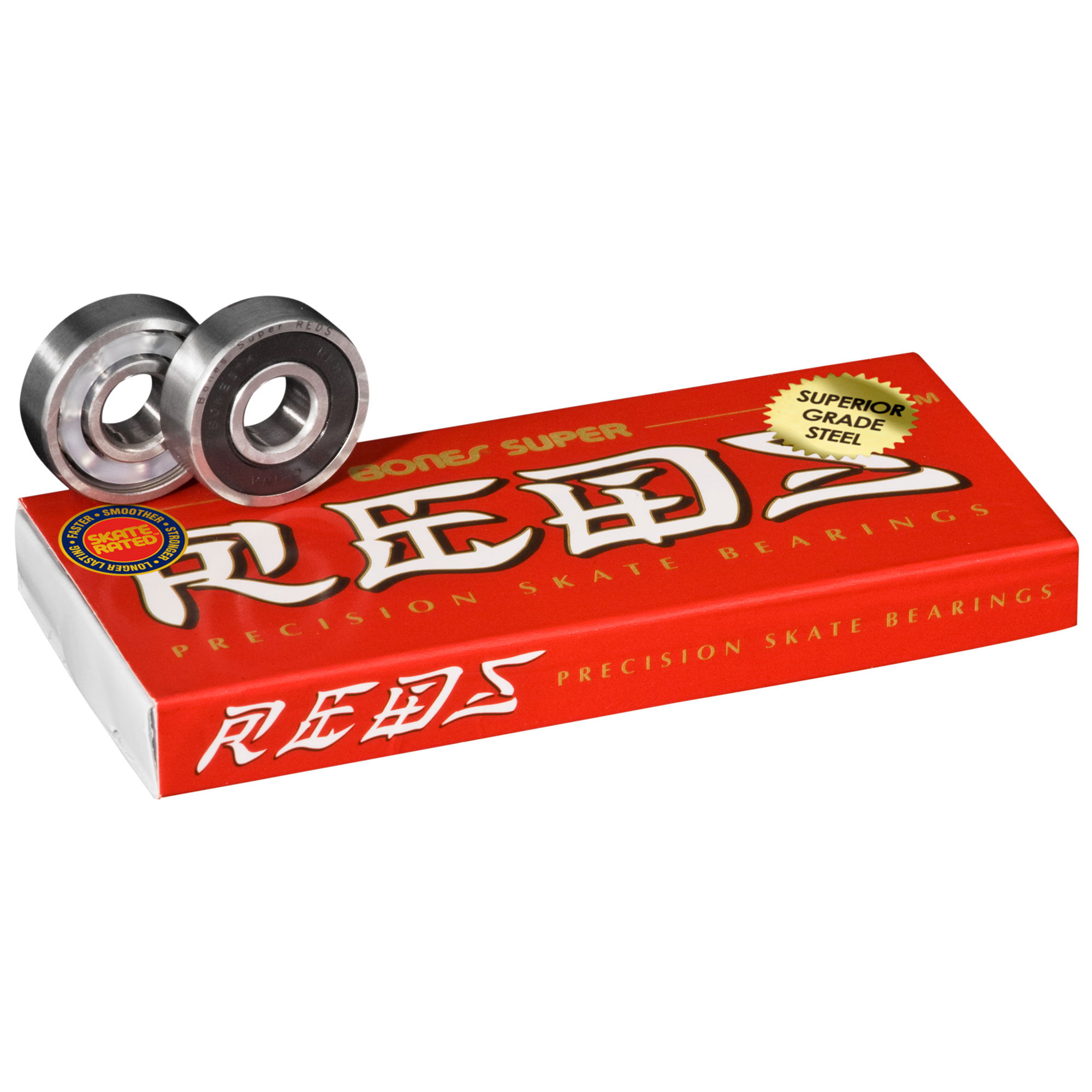 BONES SUPER REDS BEARINGS - 8mm 8 PACK