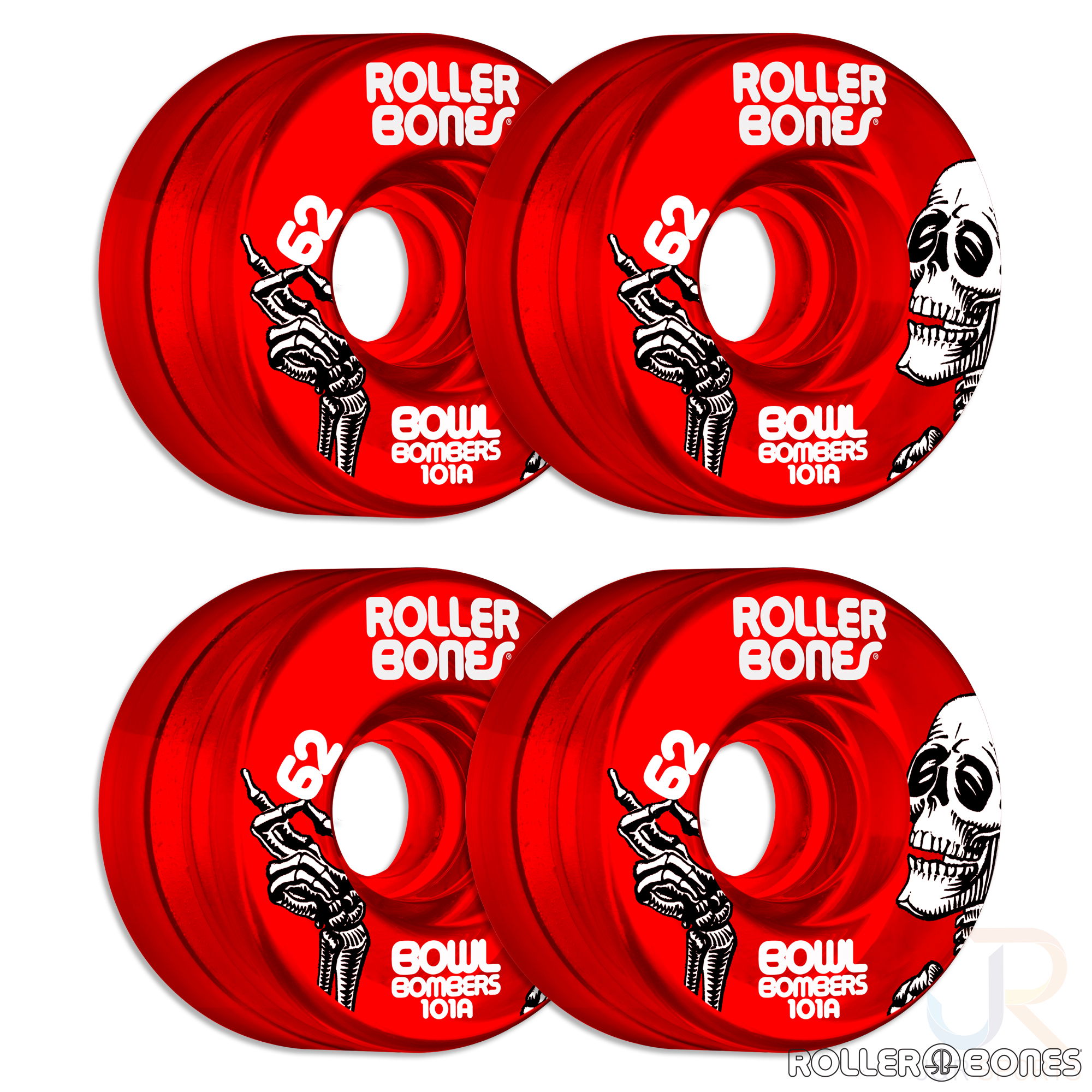 ROLLERBONES - BOWL BOMBERS RED (8) - 62mm/101a