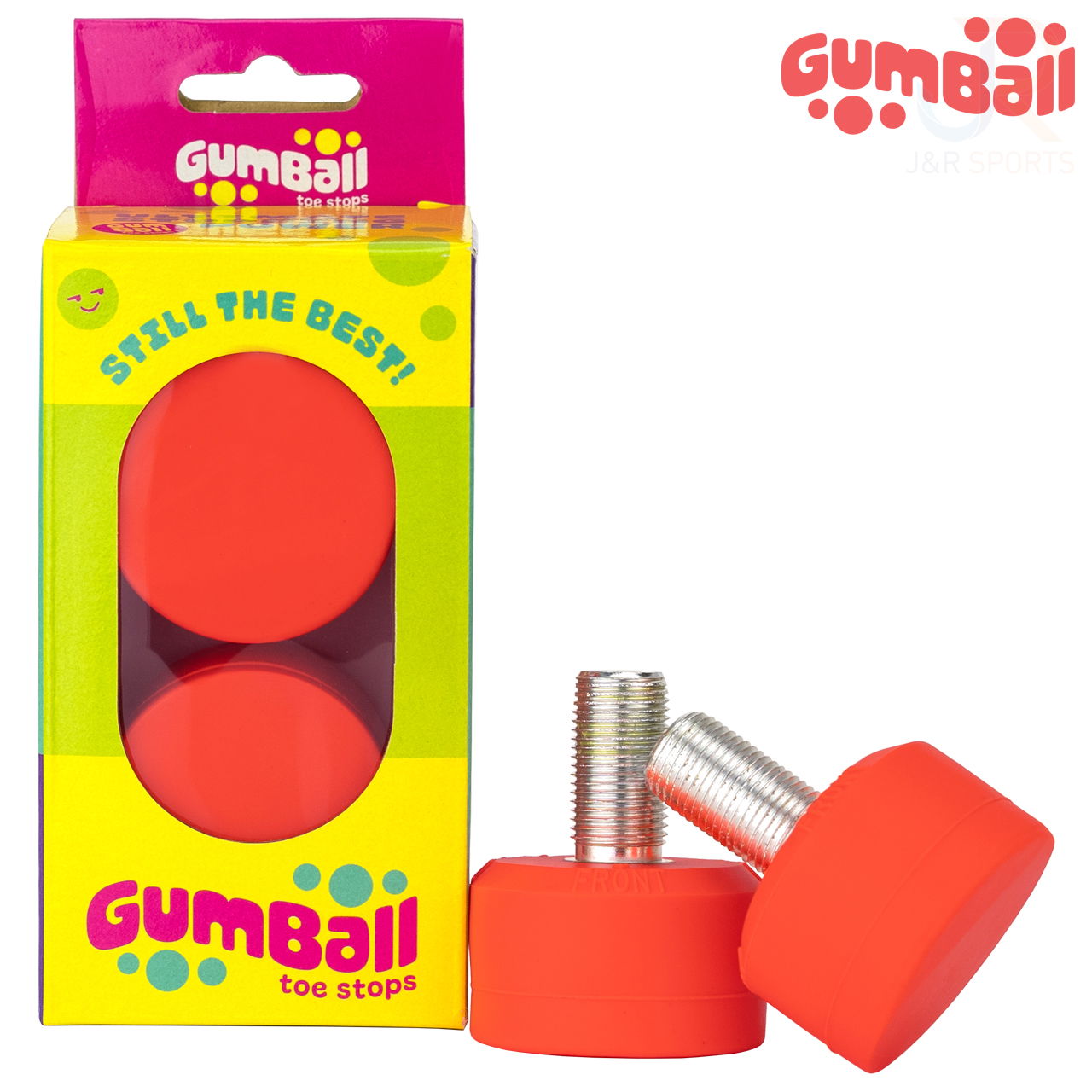 GUMBALL TOE STOP - WATERMELON 83A - LONG 30mm (Pair)