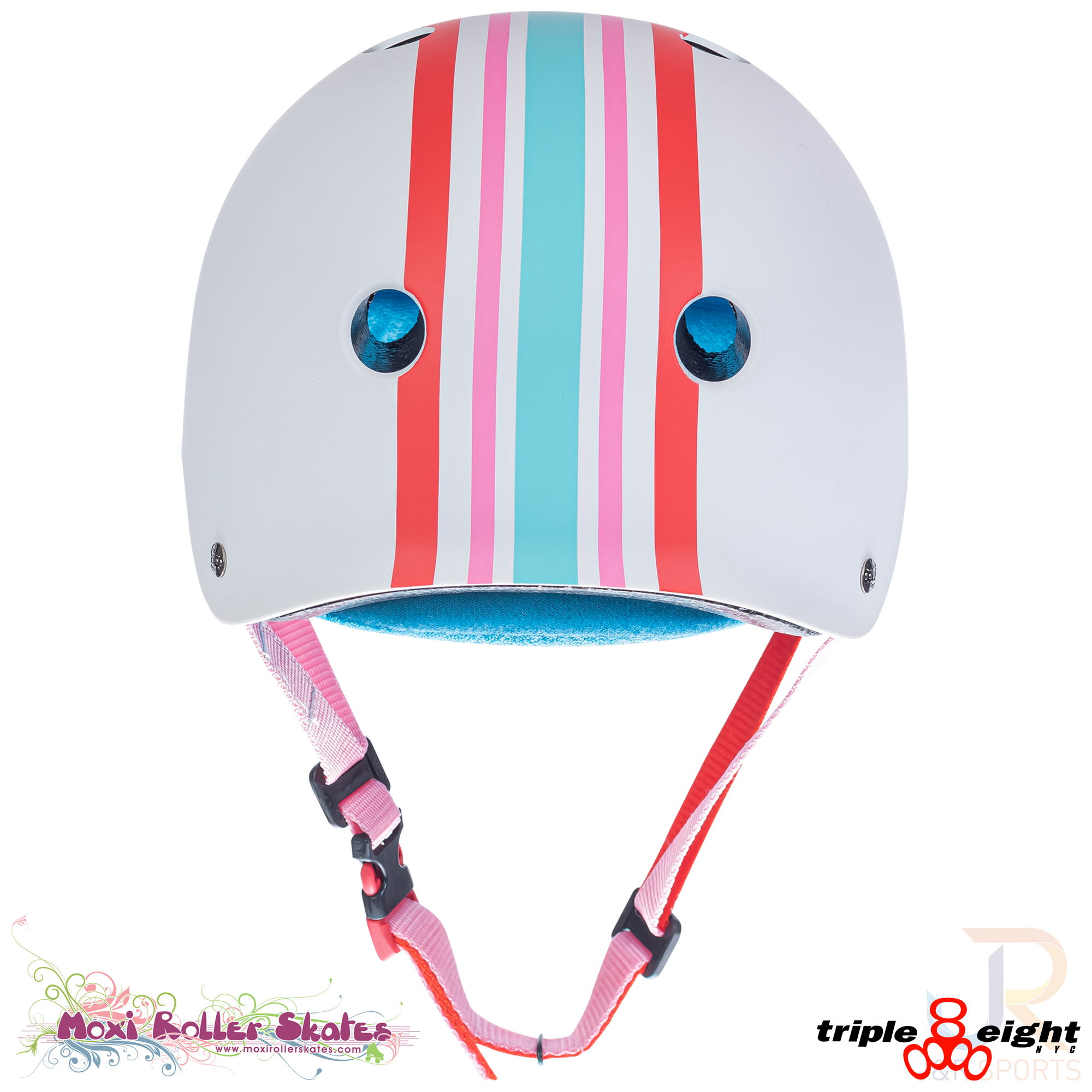 Triple 8 Cert Sweatsaver Helmet - Moxi Stripey - Rear - T83657