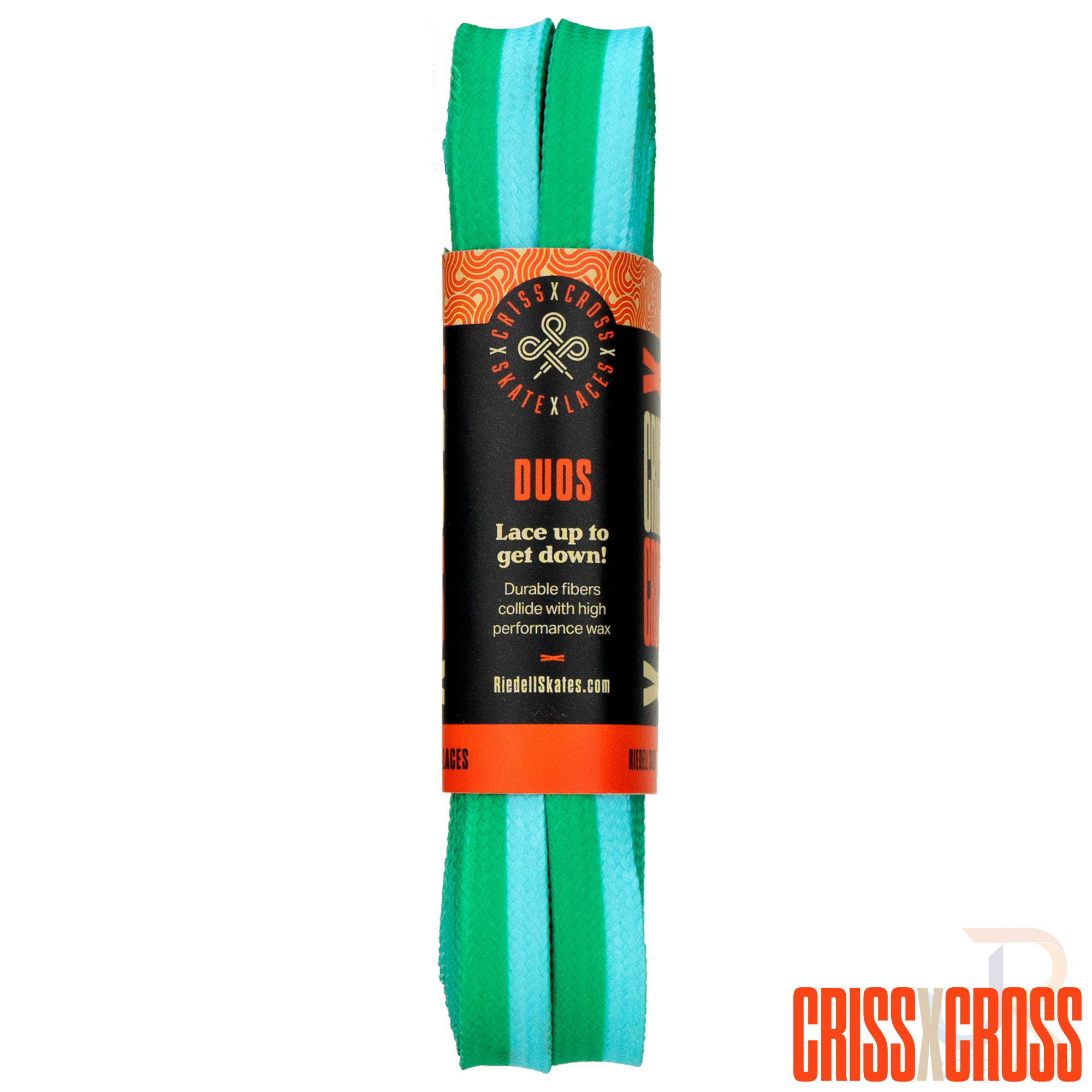 CRISS CROSS X DERBY LACES - DUO - GREEN/BLUE - 108"