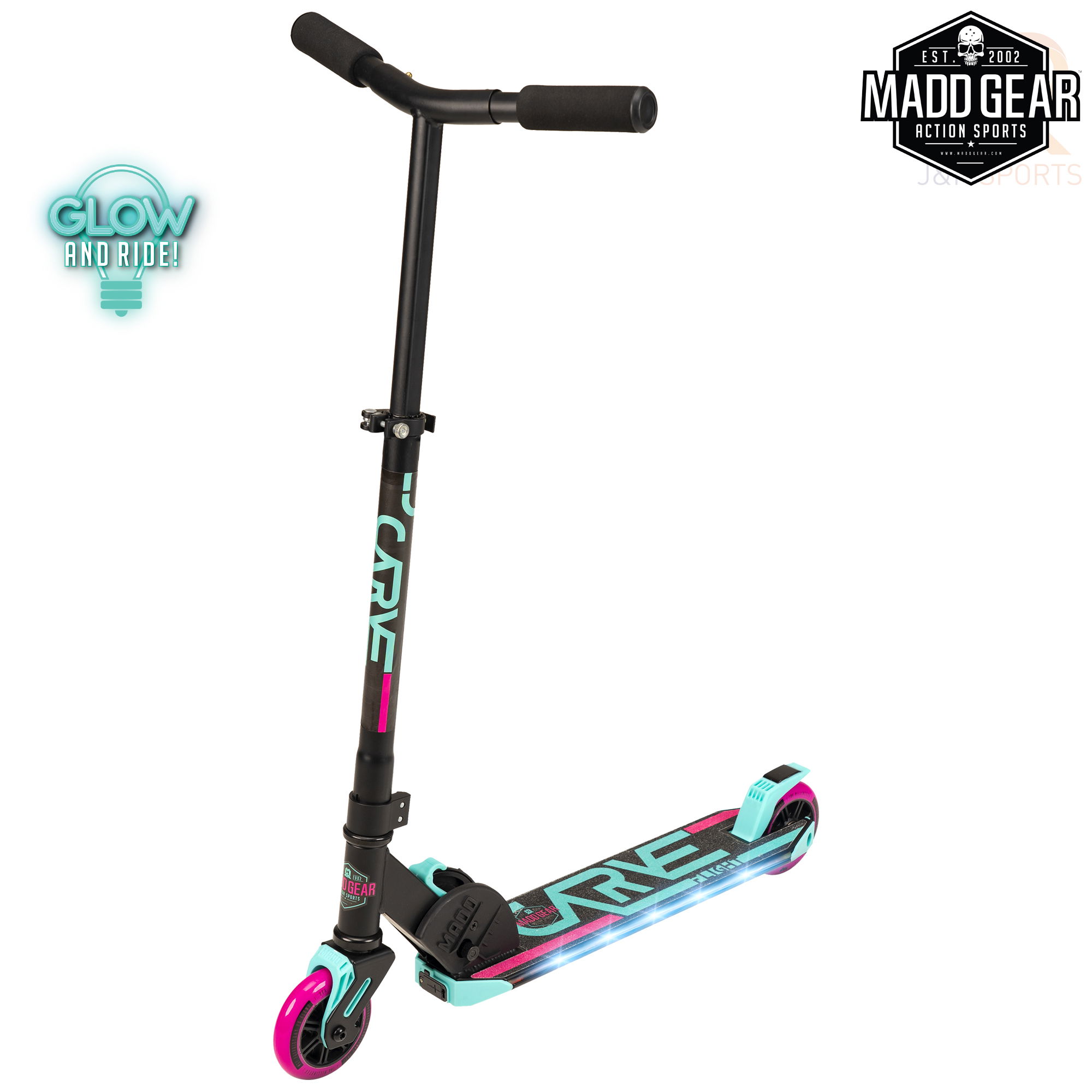 Madd Gear CARVE Flight - Teal Pink - Angled - MGP207-575