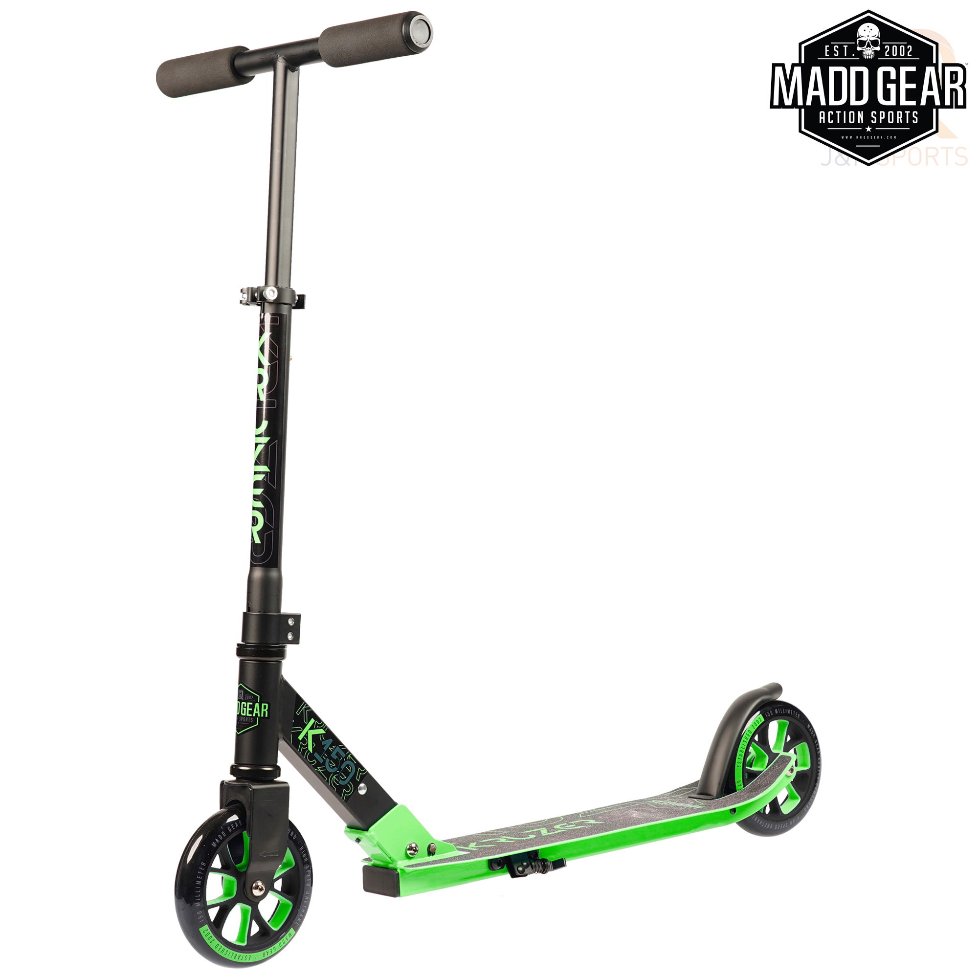 Madd Gear CARVE Kruzer 150 - Black Lime - Angled - MGP207-576