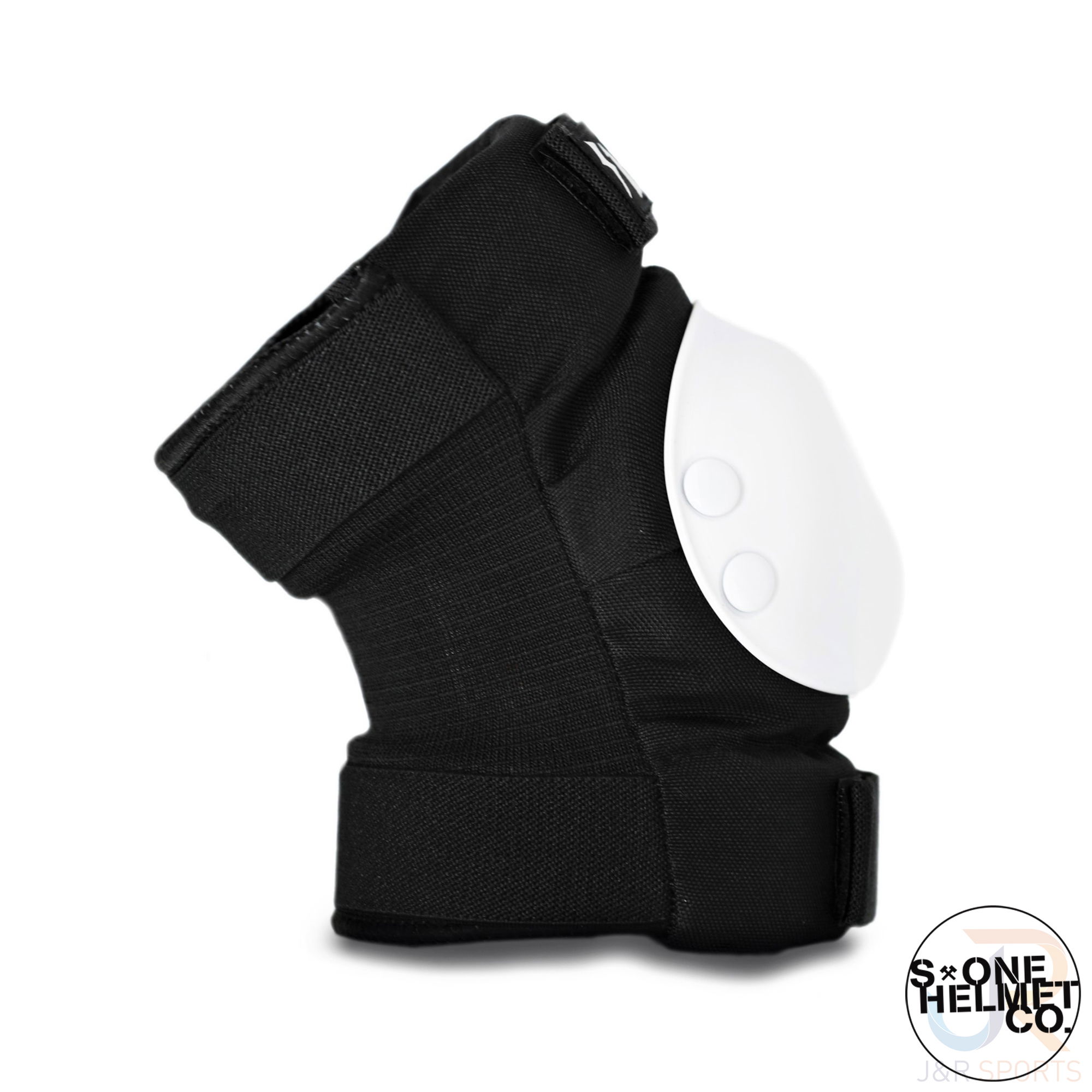 S1 PARK ELBOW PADS - BLACK  w/ WHITE CAPS - LARGE