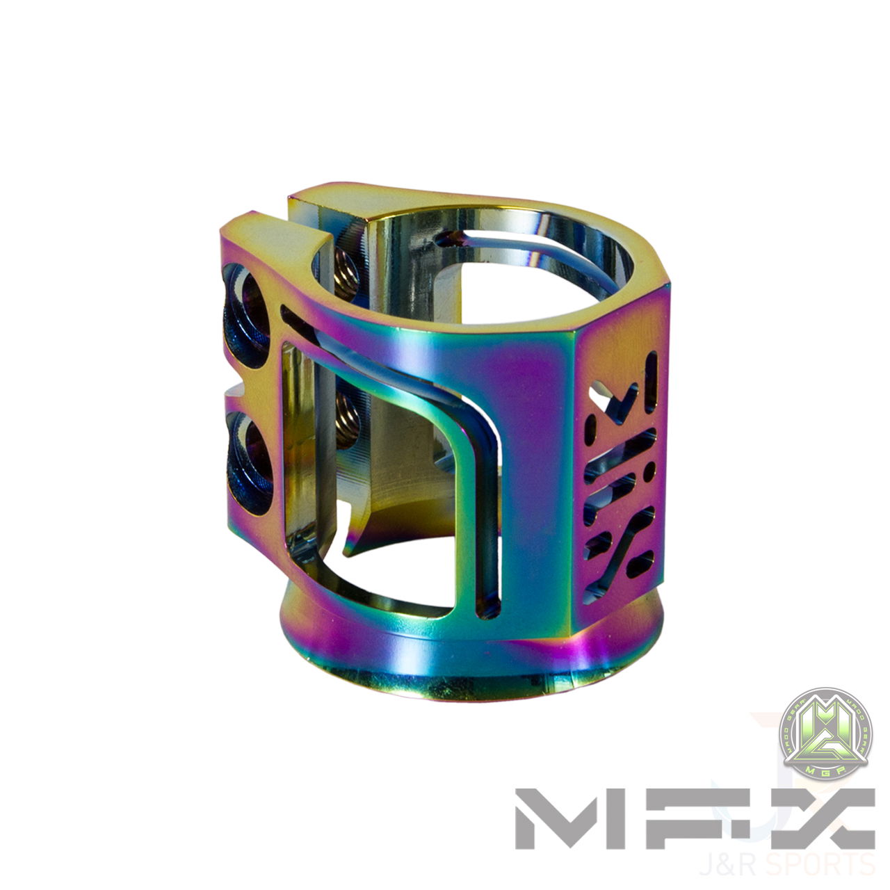 MFX X2 Cobra Scooter Clamp - Neo Chrome - Angled - 205-088