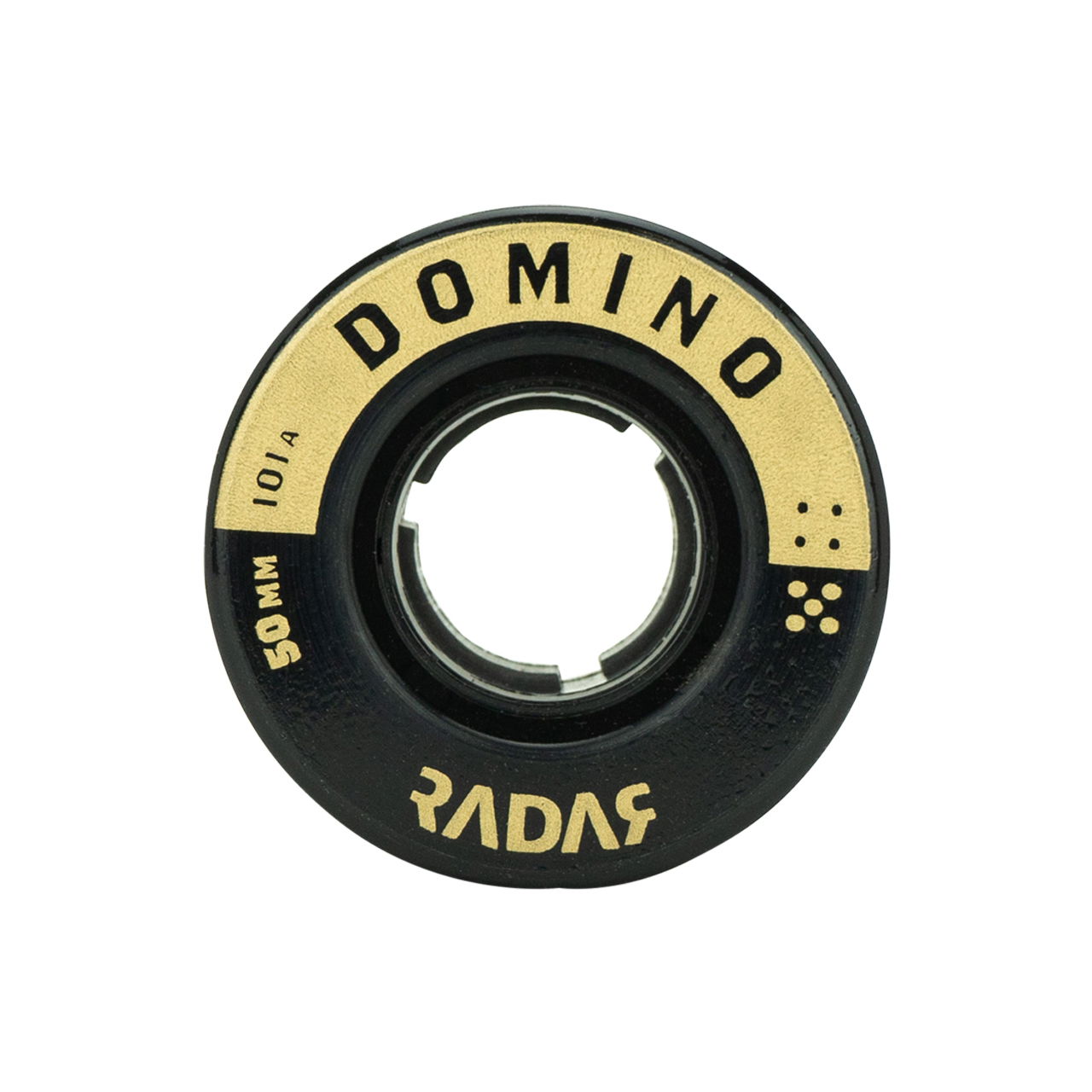 RADAR WHEELS (4) - DOMINO- BLACK/GOLD - 50 x 31mm/101A