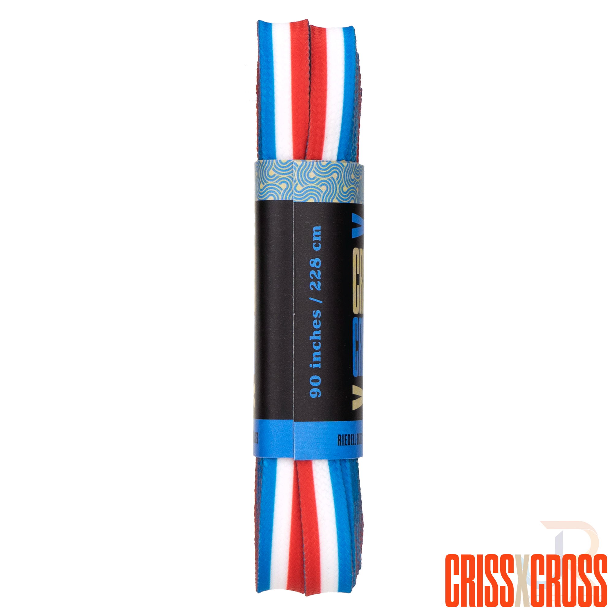 CRISS CROSS X DERBY LACES - TRIO - BLUE/RED/WHT - 90"