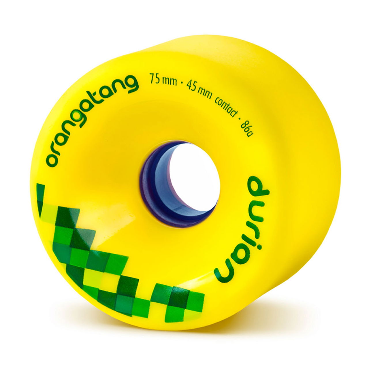 ORANGATANG "DURIAN" inc JEHU V2 BEARINGS - YELLOW 75mm 86a (Set 4)