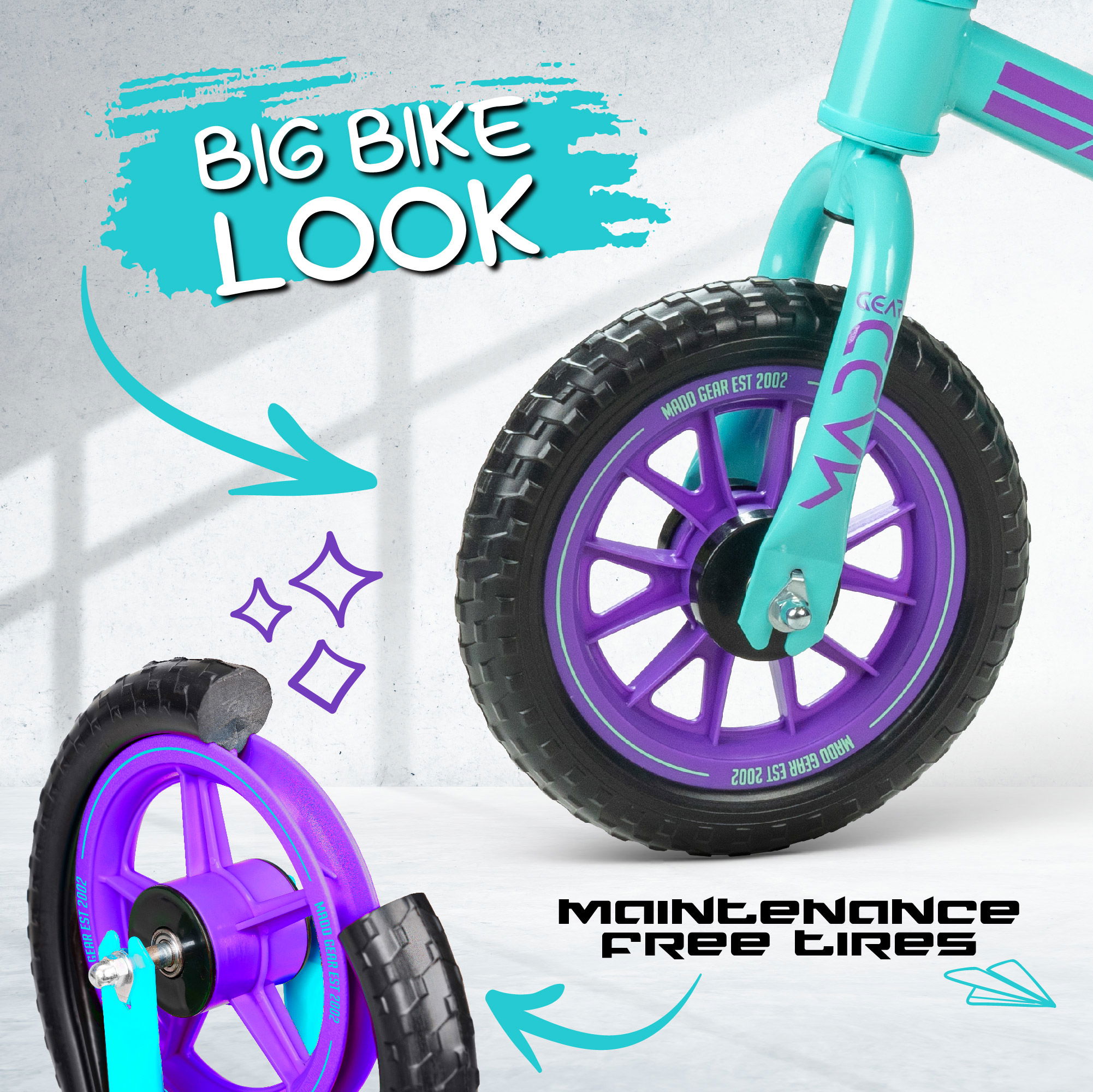 MADD MY 1st BMX BALANCE BIKE - TEAL / PURPLE