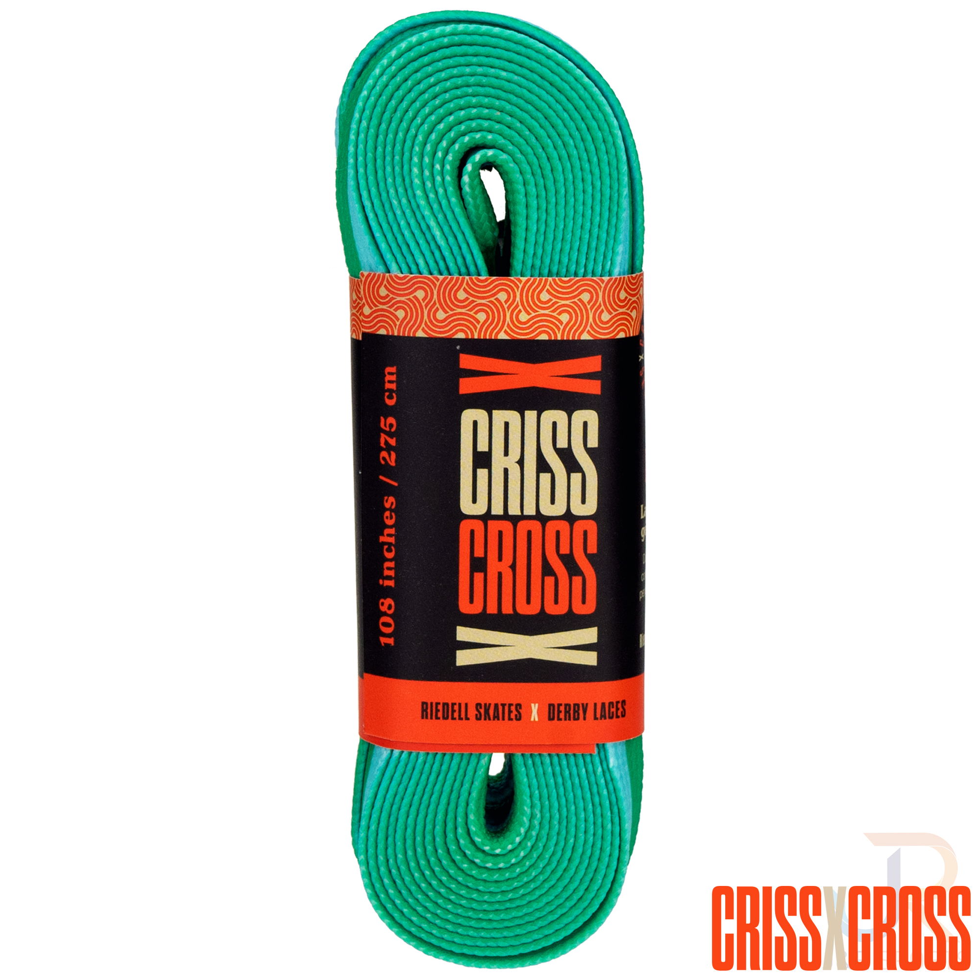 CRISS CROSS X DERBY LACES - DUO - GREEN/BLUE - 90"