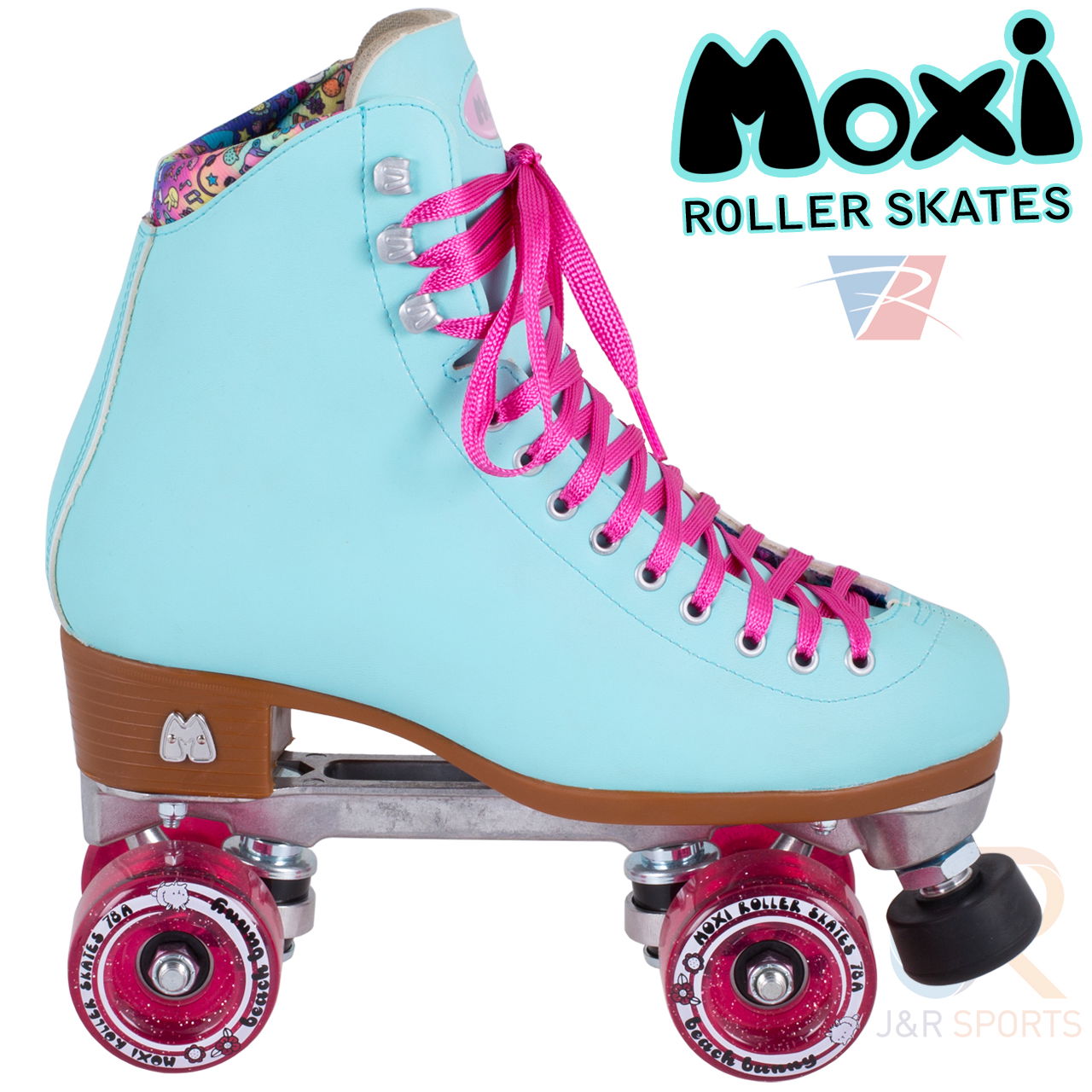 Moxi Beach Bunny Skate - Sky Blue - Side View Naked - MOX4931510