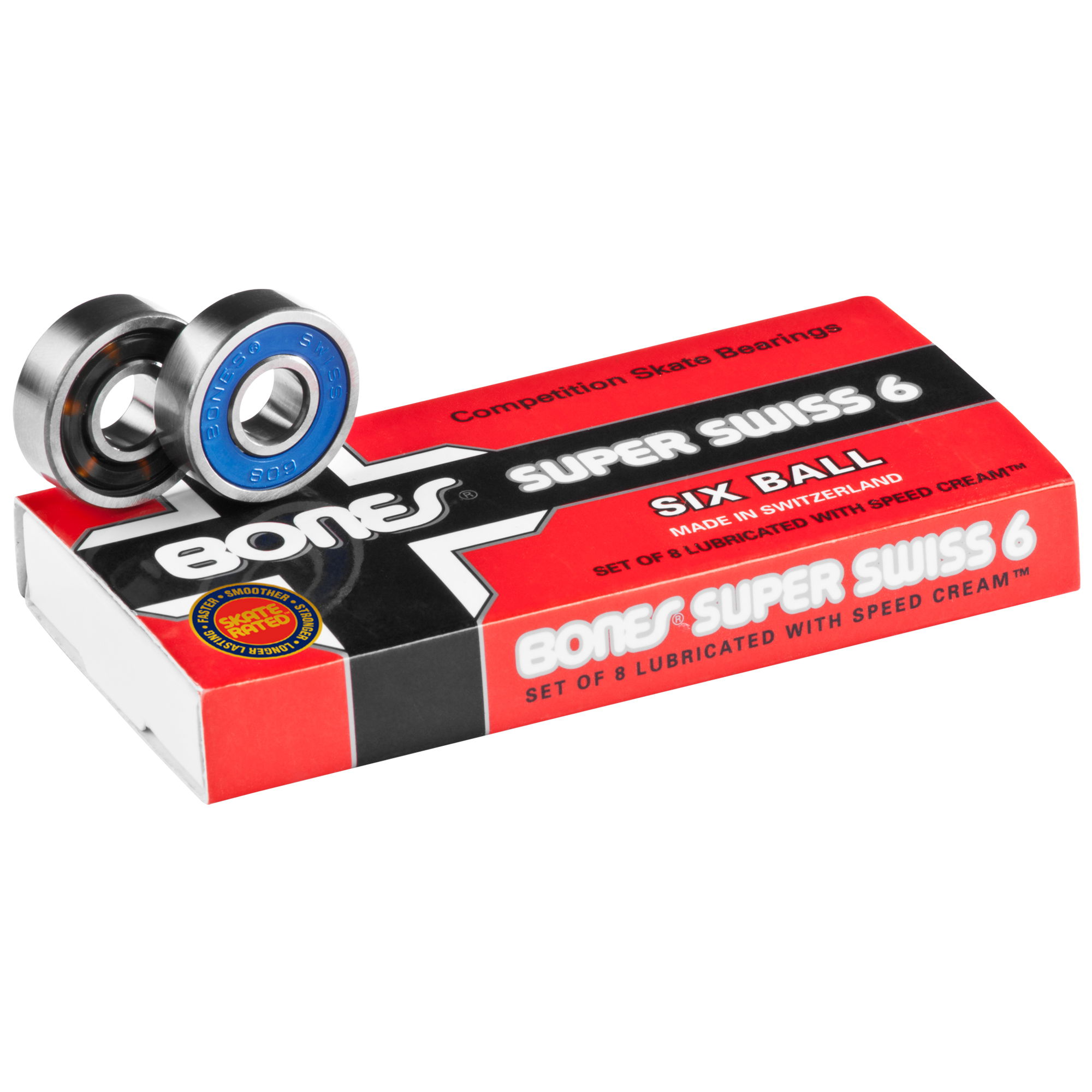 BONES SWISS 6 BEARINGS - POP 24 - 8mm 8 PACK