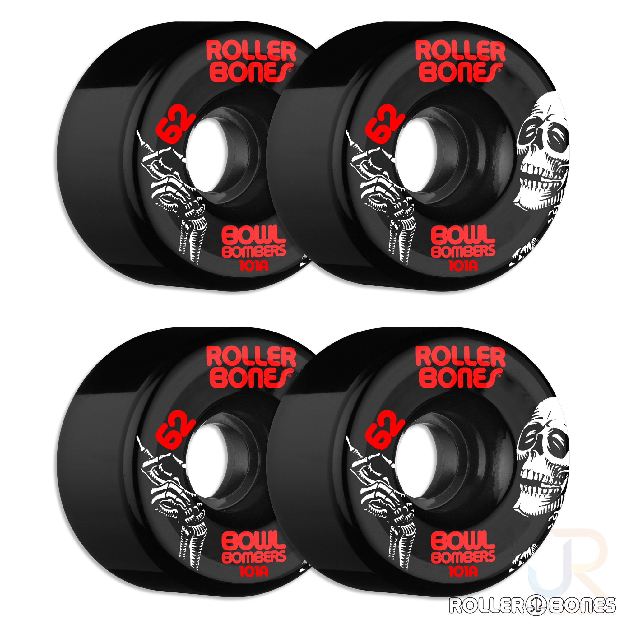 ROLLERBONES - BOWL BOMBERS BLACK (8) - 62mm/101a