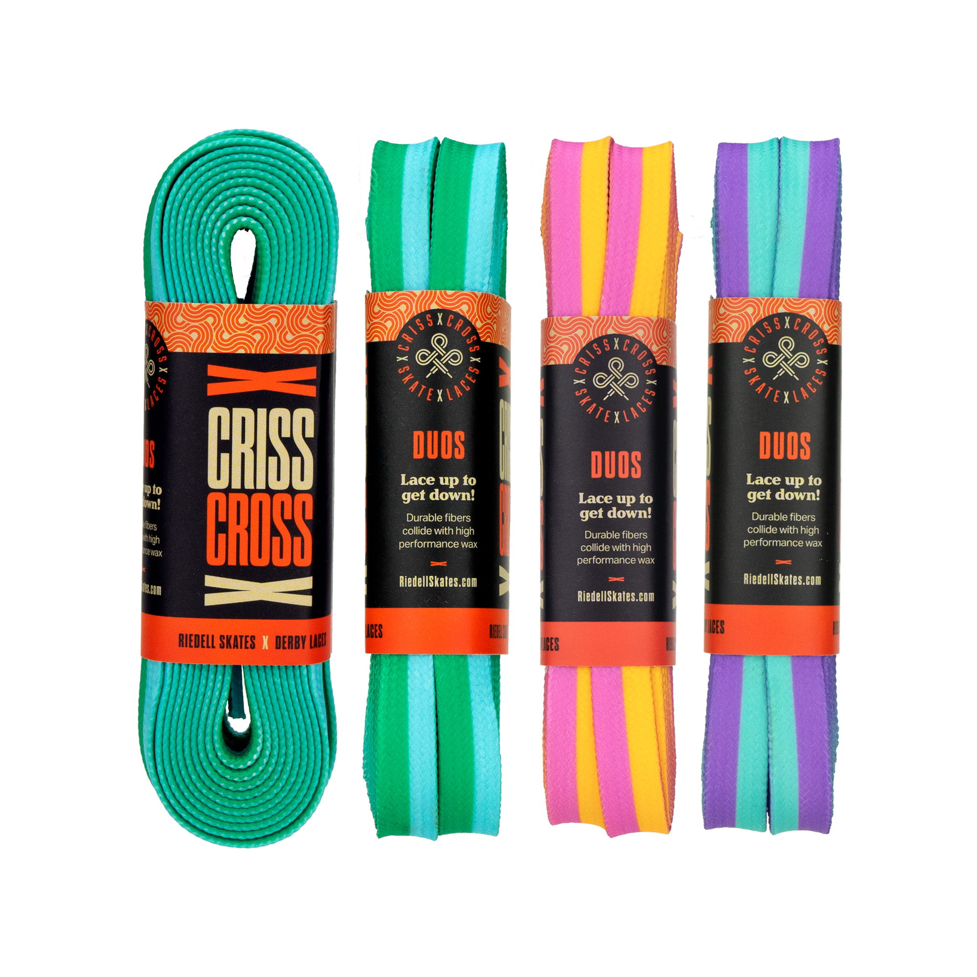 CRISS CROSS X DERBY LACES - DUO - TEAL/VIOLET - 108"