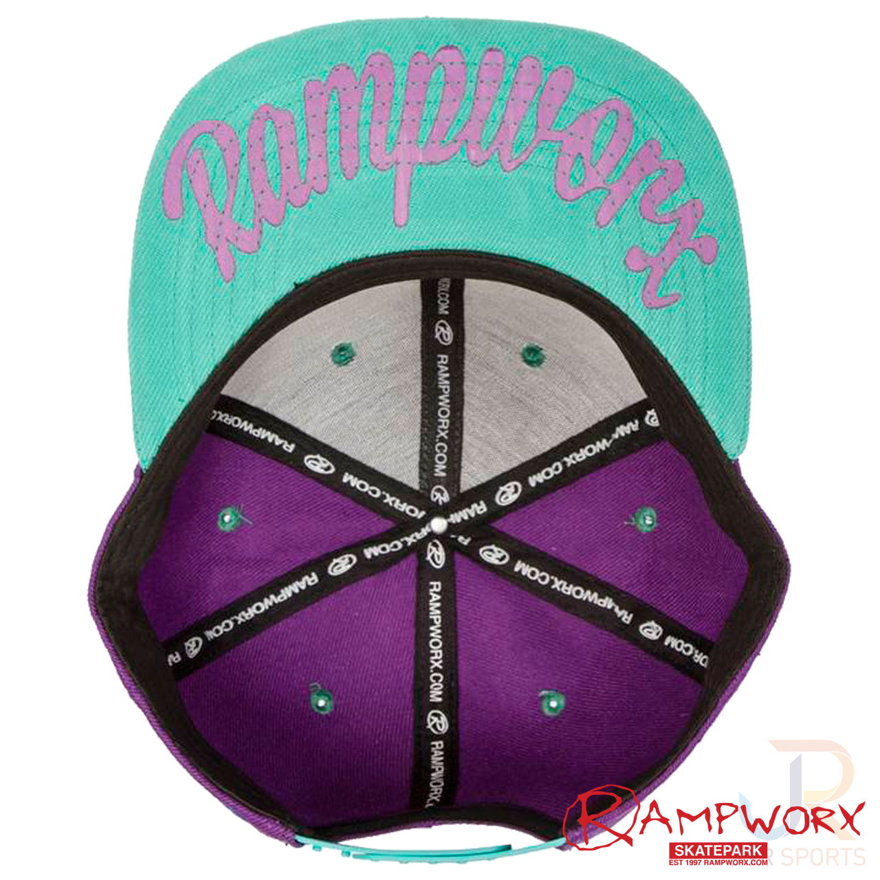 Rampworx SnapBacks LE97_2 - Pur Pur Teal - Underside - RXSBRW31