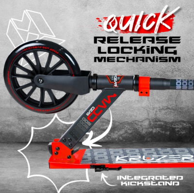 MADD GEAR CARVE KRUZER V2-200 SCOOTER - BLACK/RED