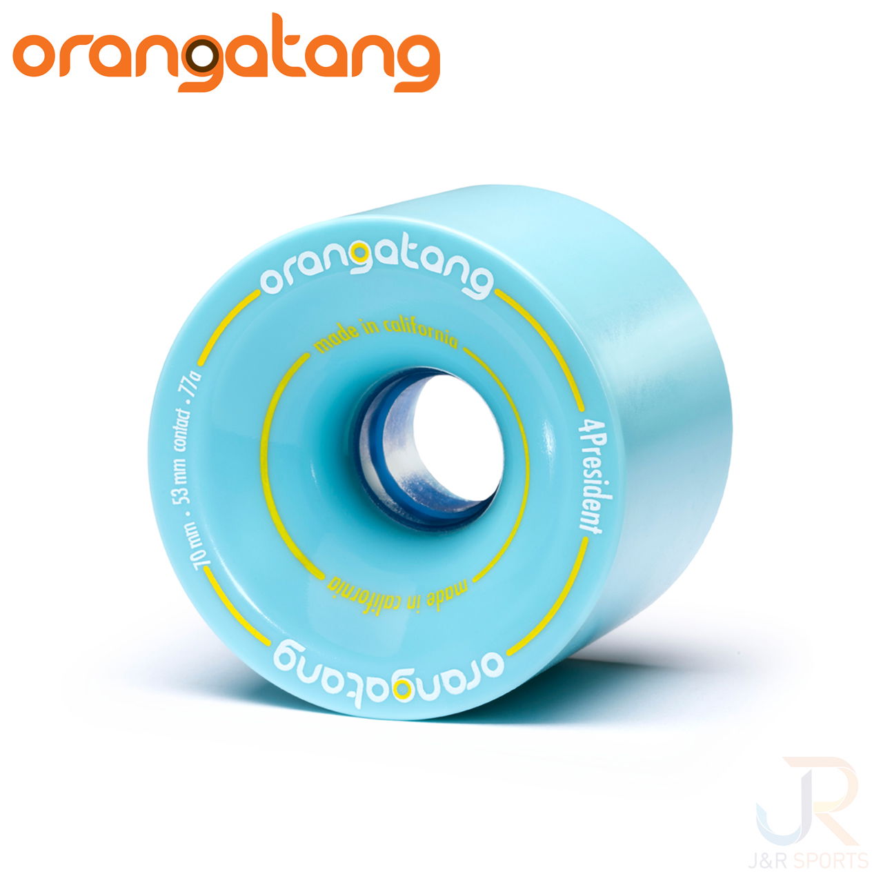 Orangatang 4President Blue 70mm 77a - Angled - OR4P7077