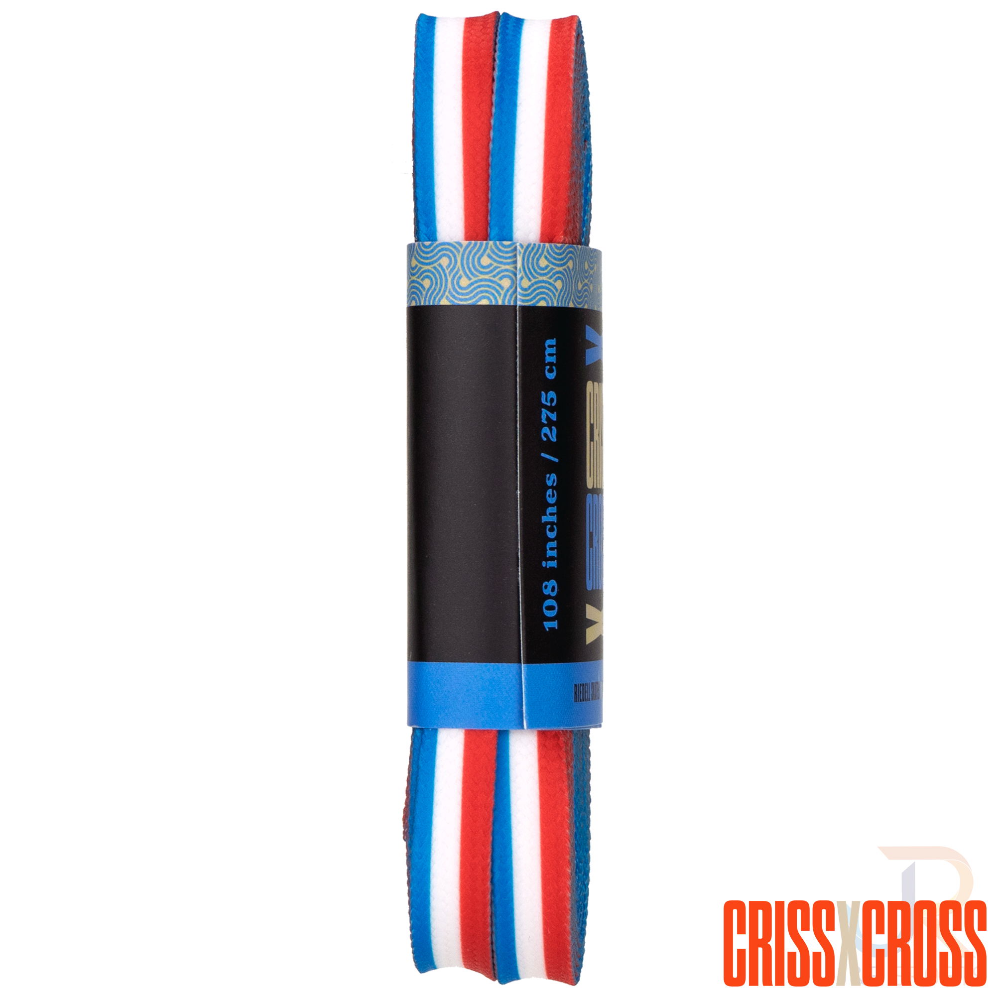 CRISS CROSS X DERBY LACES - TRIO - BLUE/RED/WHT - 108"