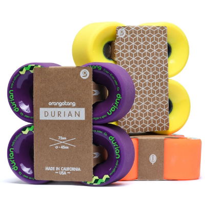 ORANGATANG "DURIAN" inc JEHU V2 BEARINGS - ORANGE 75mm 80a (Set 4)