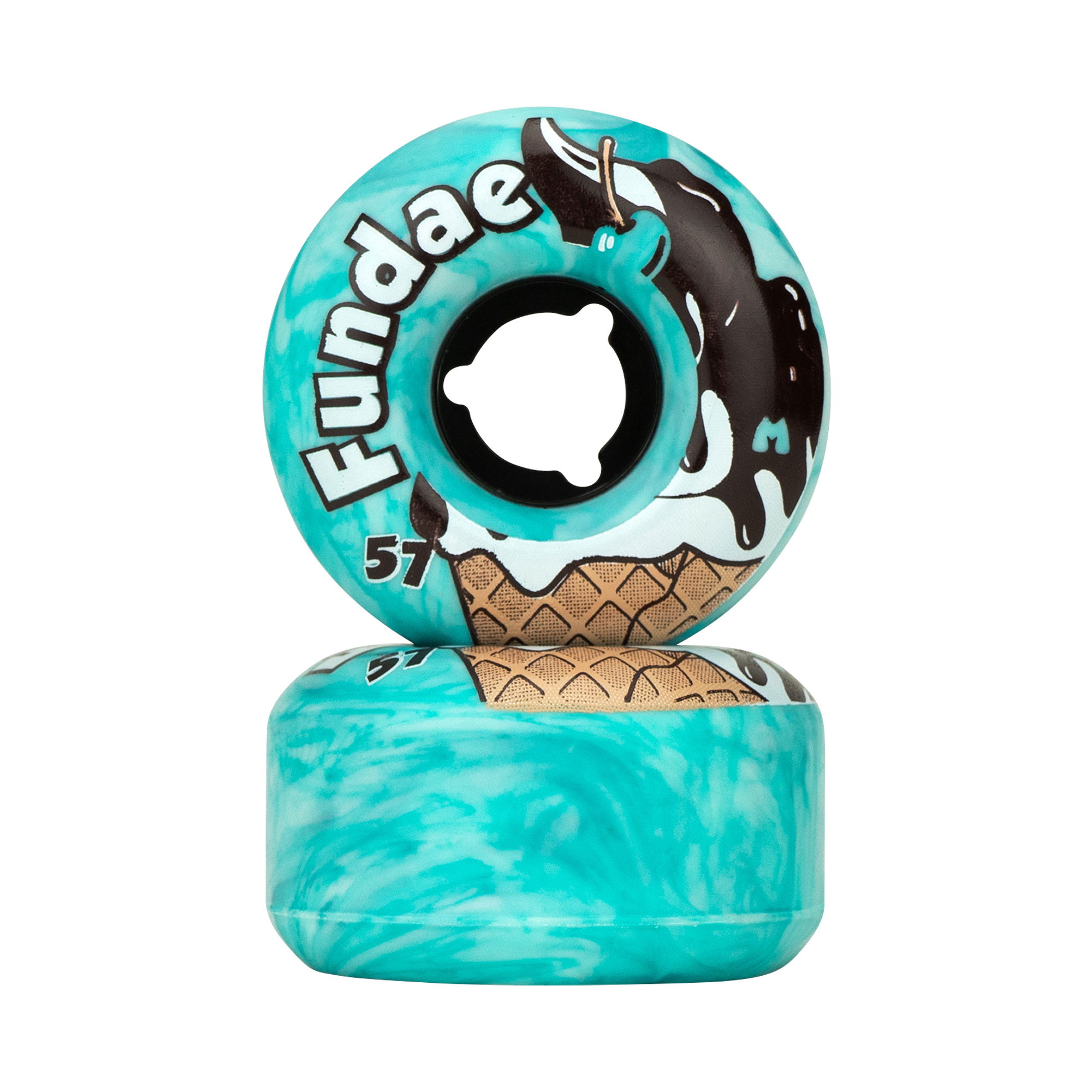 MOXI FUNDAE WHEELS (4) - CREME DE MENTHE 57mm x 34mm/92A