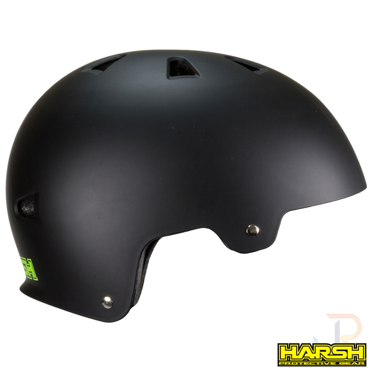 Harsh ABS Helmet - Matt Black - Side Profile - HA207-201