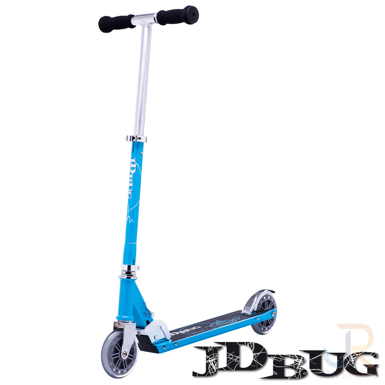 JD Bug Classic Street Scooter 120 - Sky Blue Angled - JDMS122