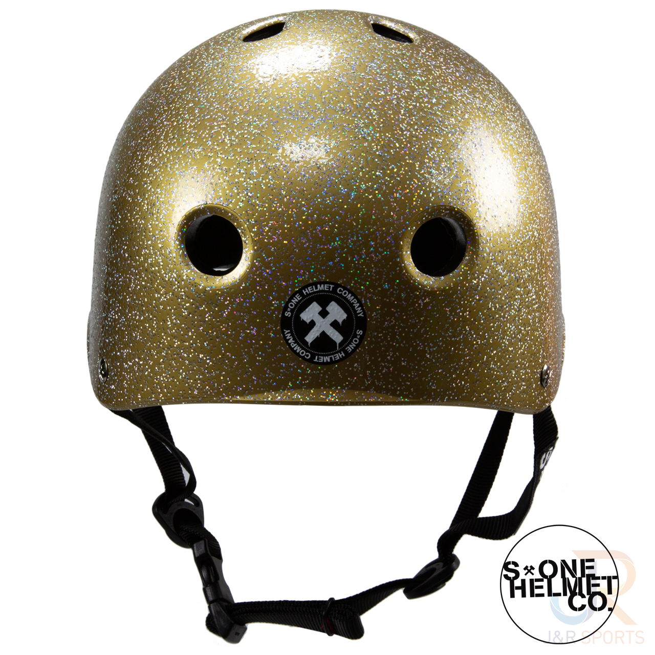 S1 LIFER Helmet - Double Gold Glitter - Rear View - SHLIDGG