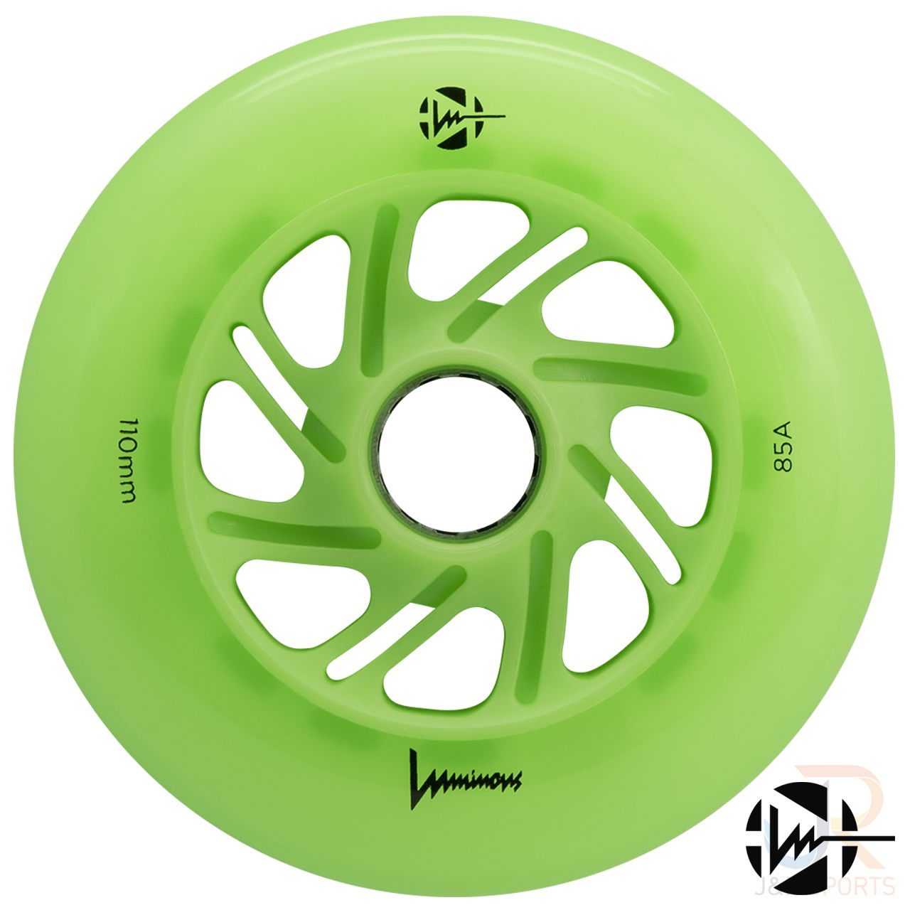 LUMINOUS LED INLINE WHEEL - GREEN GLOW - 110mm/85a (Unit)