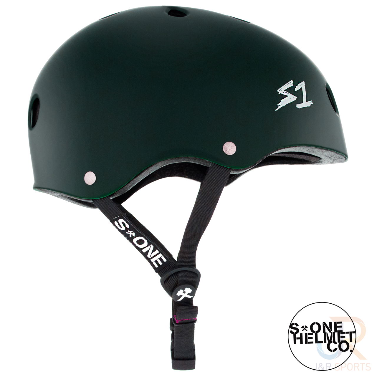 S1 LIFER Helmet - Matt Dark Green - Side View - SHLIMDG