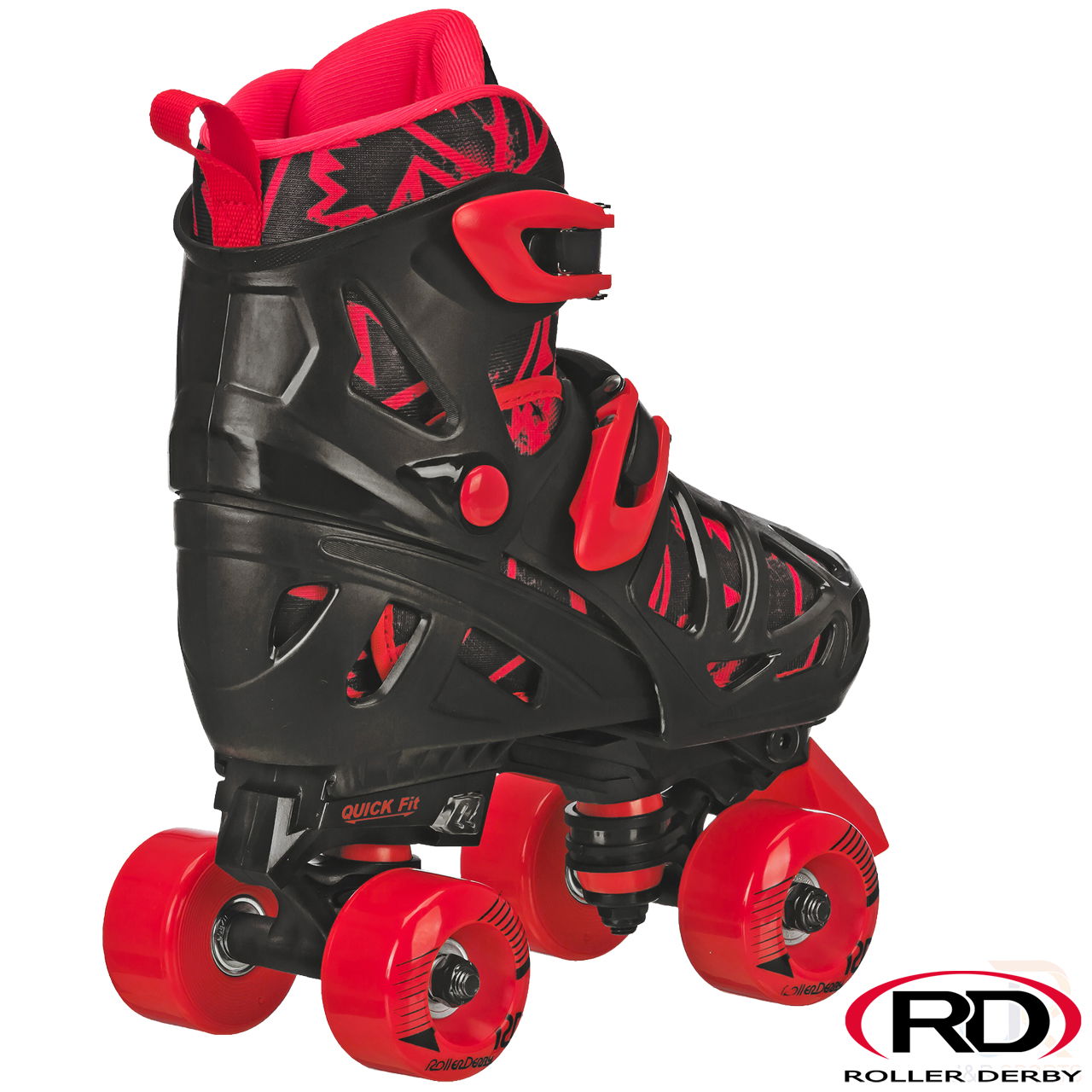 Roller Derby Trac Star V2 - Black Red - Rear Angled - RD1372