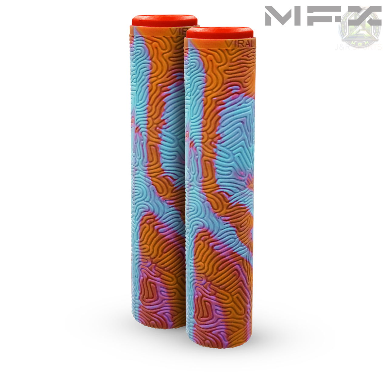 MFX VIRAL 180mm GRIND GRIPS - TEAL / ORANGE