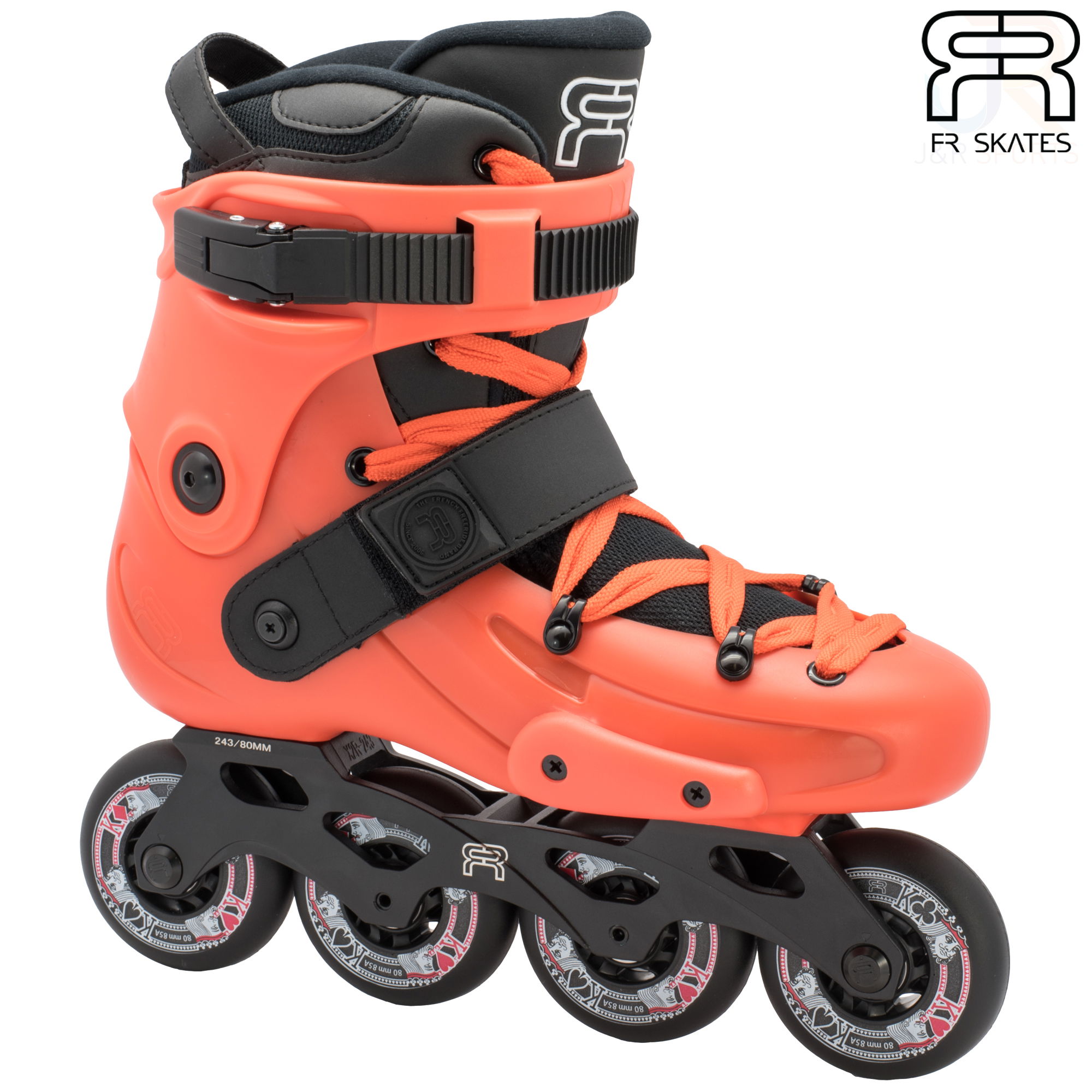 FR Skates - FR X 80 - Orange - Angled - FRSKFRx80OR