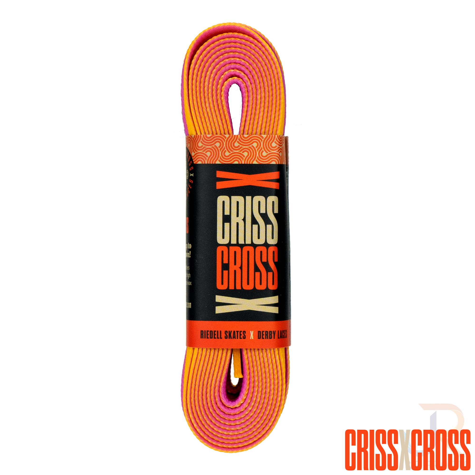 CRISS CROSS X DERBY LACES - DUO - PINK/YELLOW - 90"