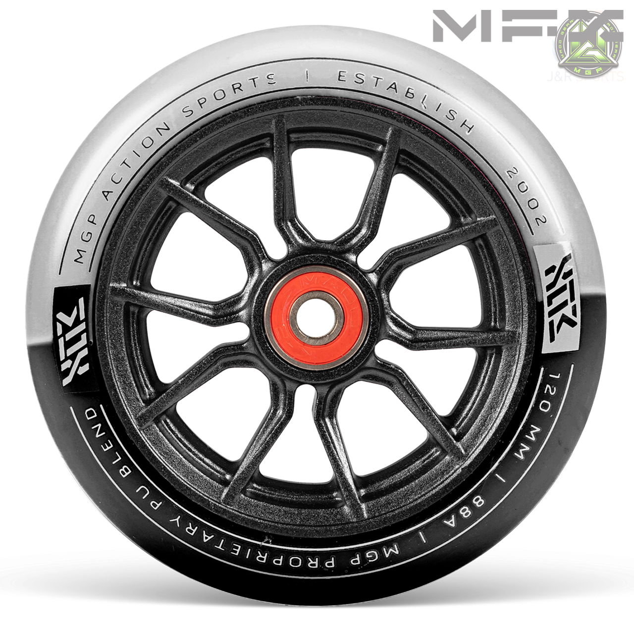 MFX SYNDICATE AR120 DUAL URETHANE WHEELS - BLACK/WHITE