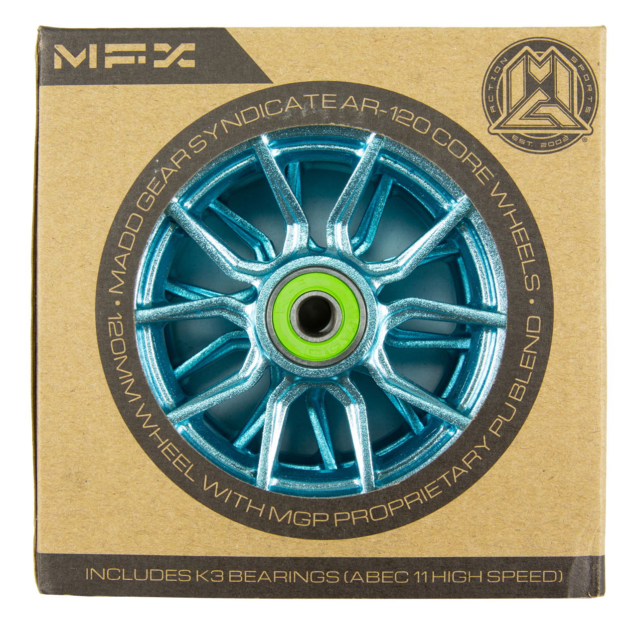 MFX SYNDICATE AR 120mm Wheels - Teal Black - Boxed - MGP207-074