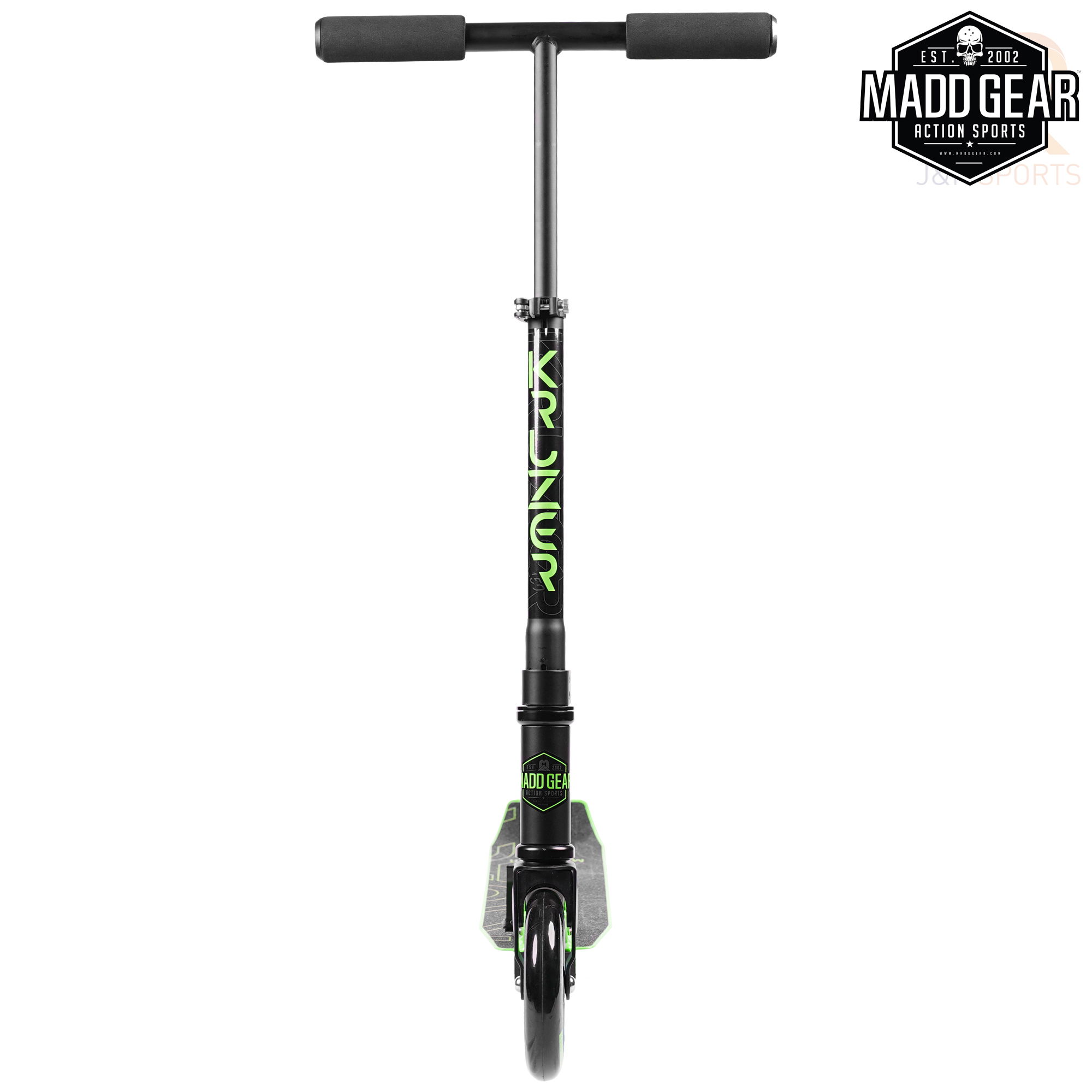 Madd Gear CARVE Kruzer 150 - Black Lime - Front View-MGP207-576