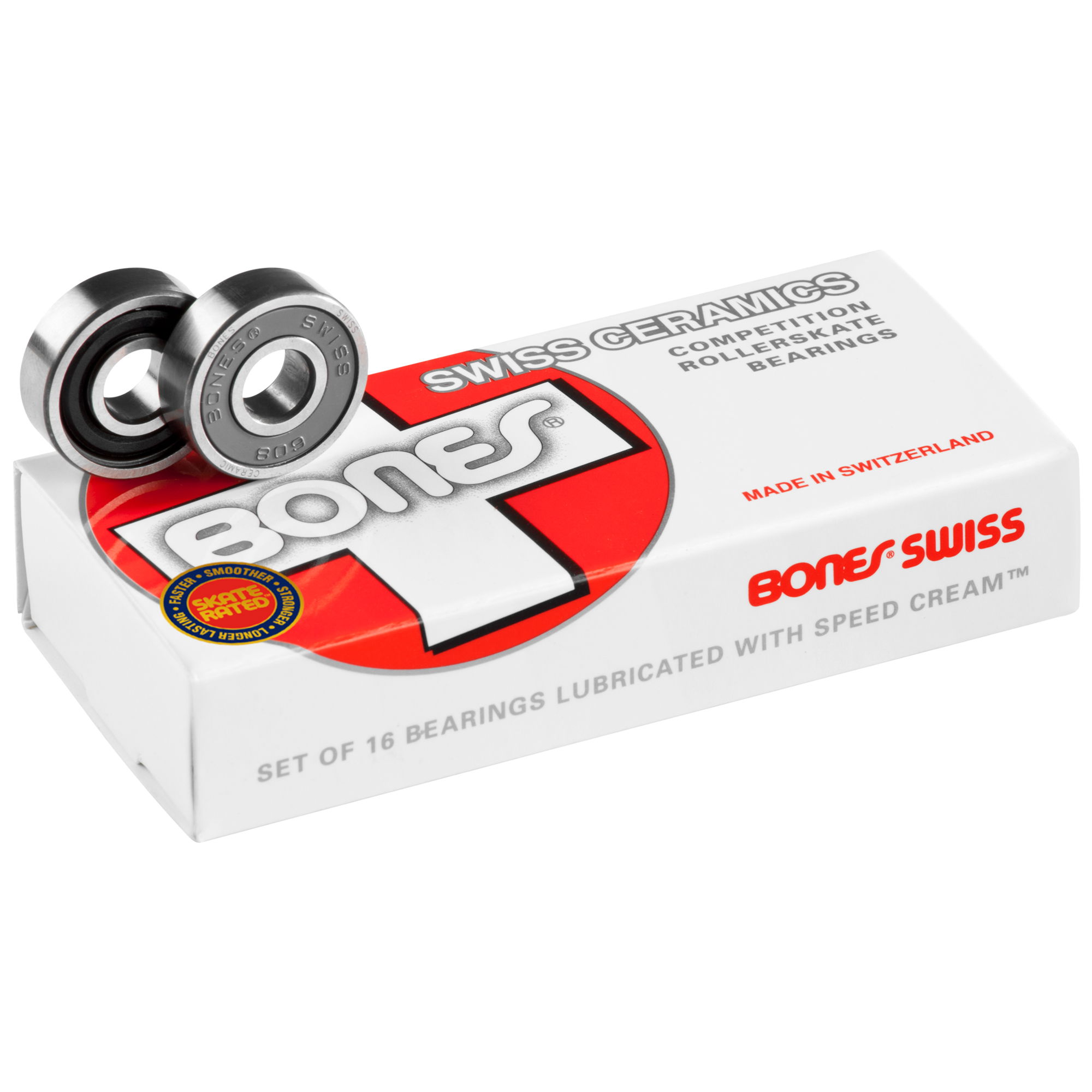 BONES SWISS CERAMIC BEARINGS - 8mm 16 PACK