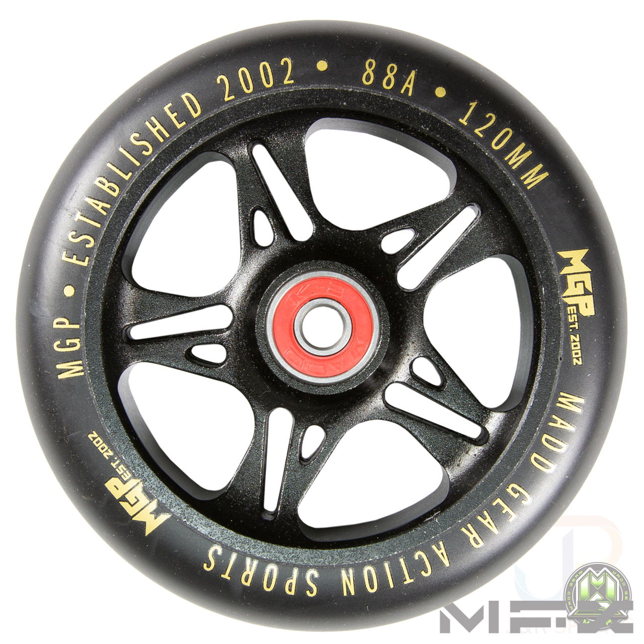 MFX FUSE Core 120mm Wheels - Black Gold - Face - MGP207-067