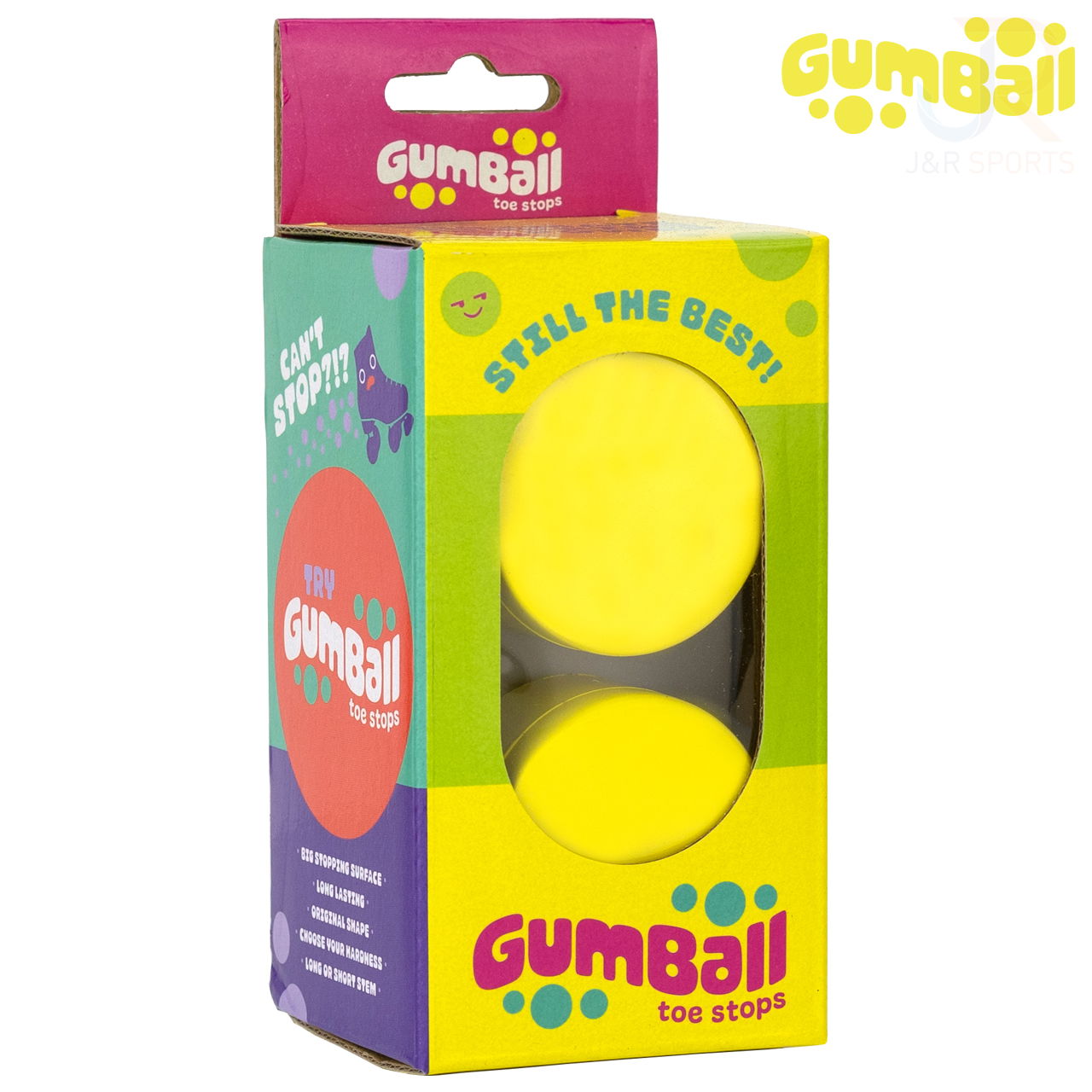 GUMBALL TOE STOP - LEMON 75A - SHORT 17mm (Pair)