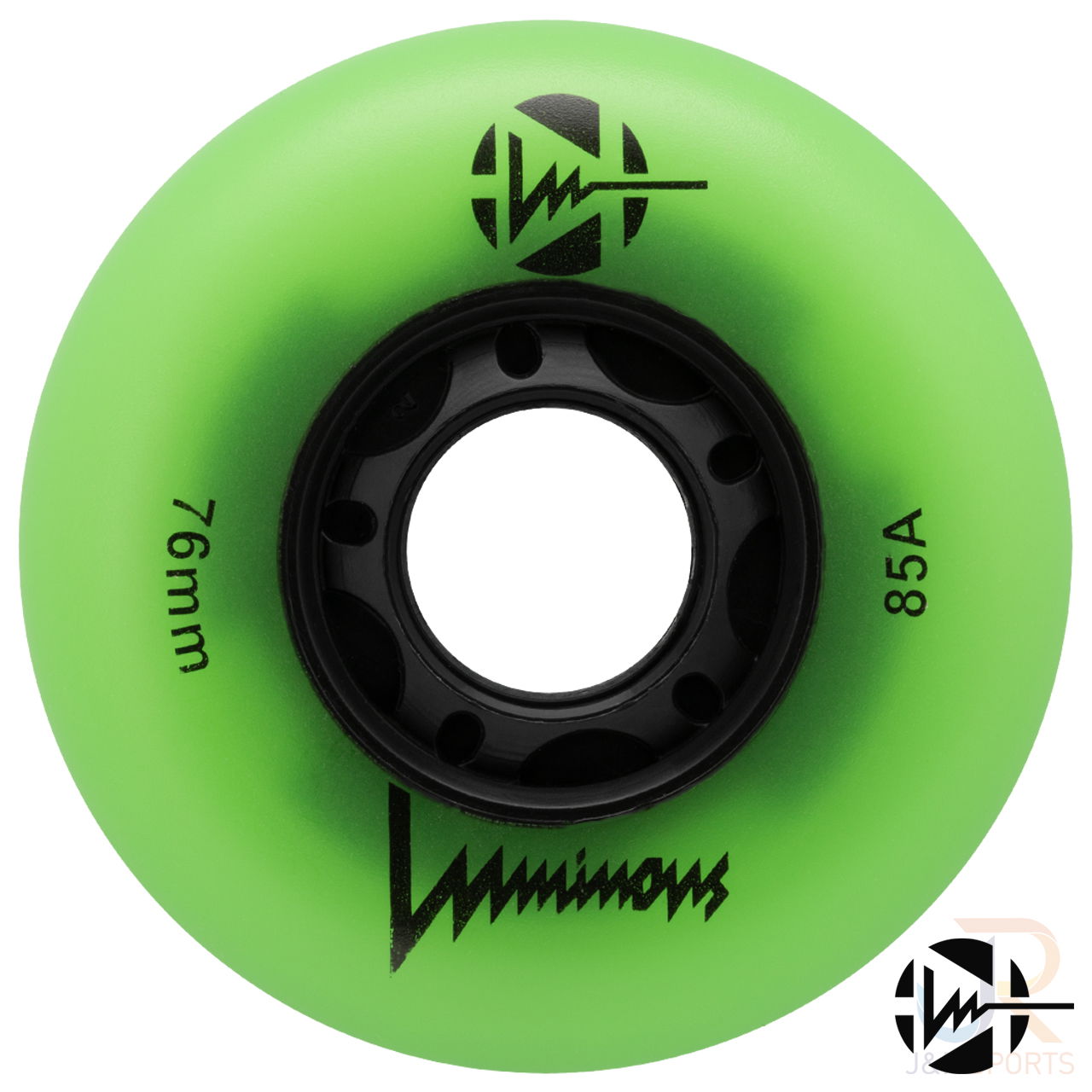 LUMINOUS LED INLINE WHEEL - GREEN GLOW - 76mm/85a (UNIT)